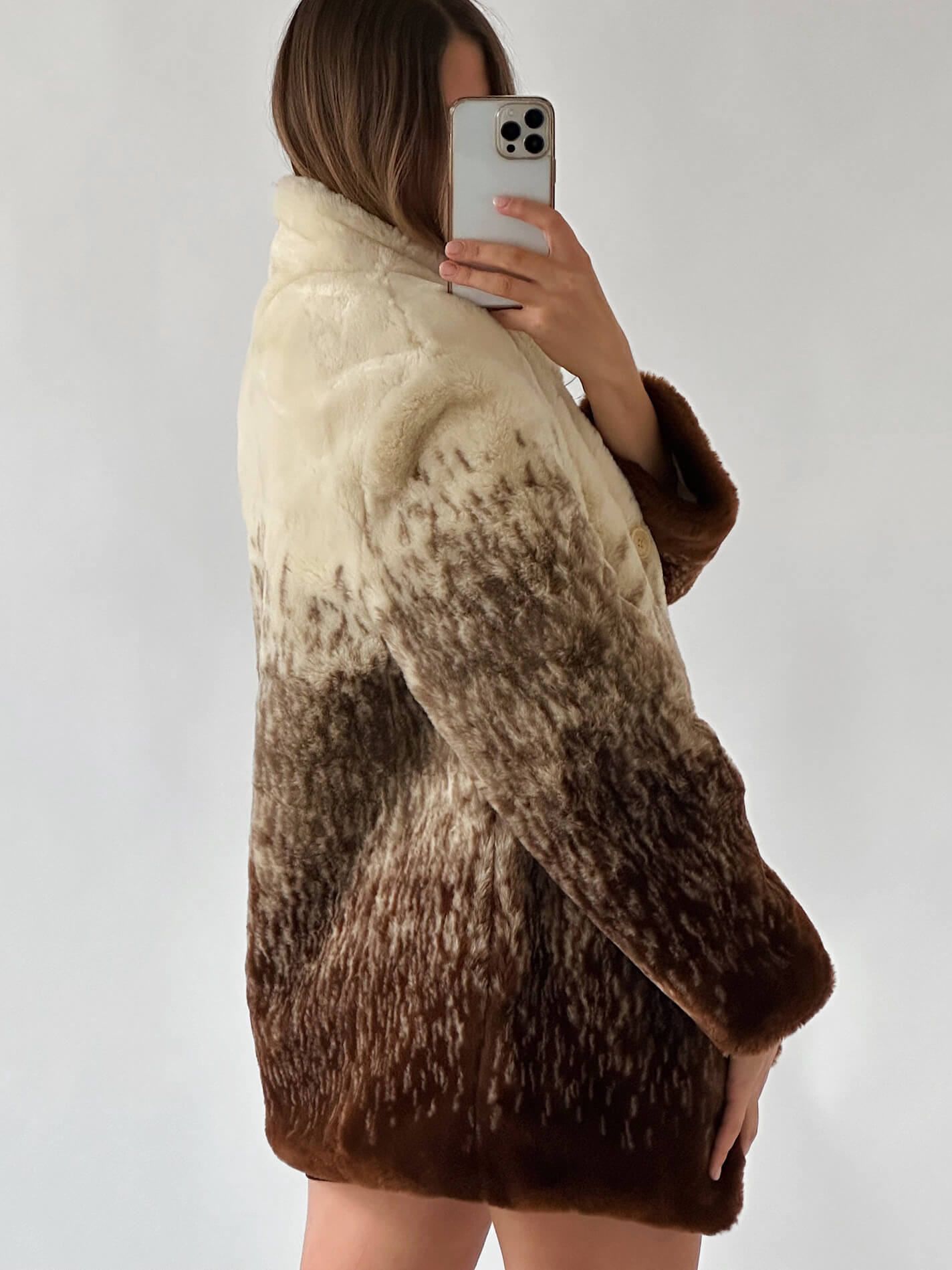 Vintage SISLEY Faux Fur Coat | XS/S