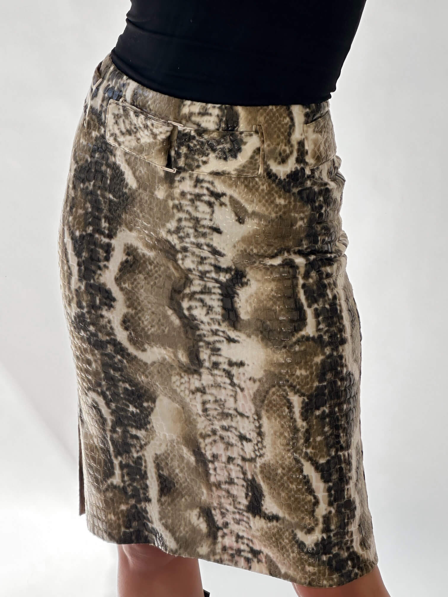 Vintage Paola Frani Faux Python Pencil Skirt | S