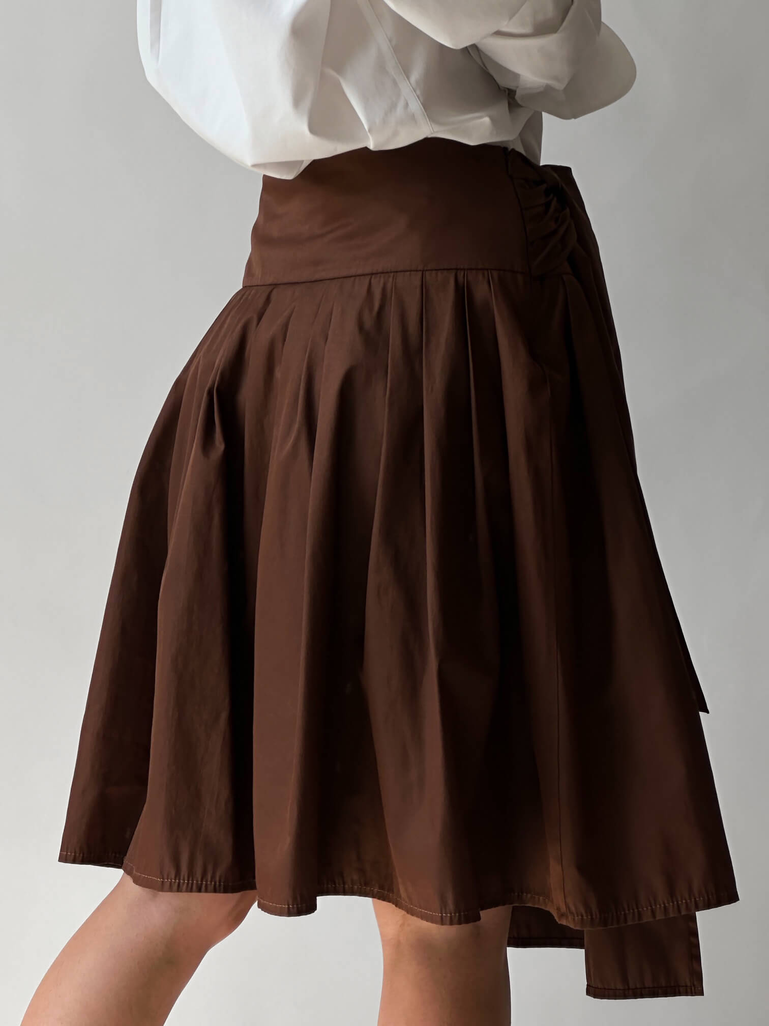 Vintage Waist Tie Pleated Skirt | 6/S