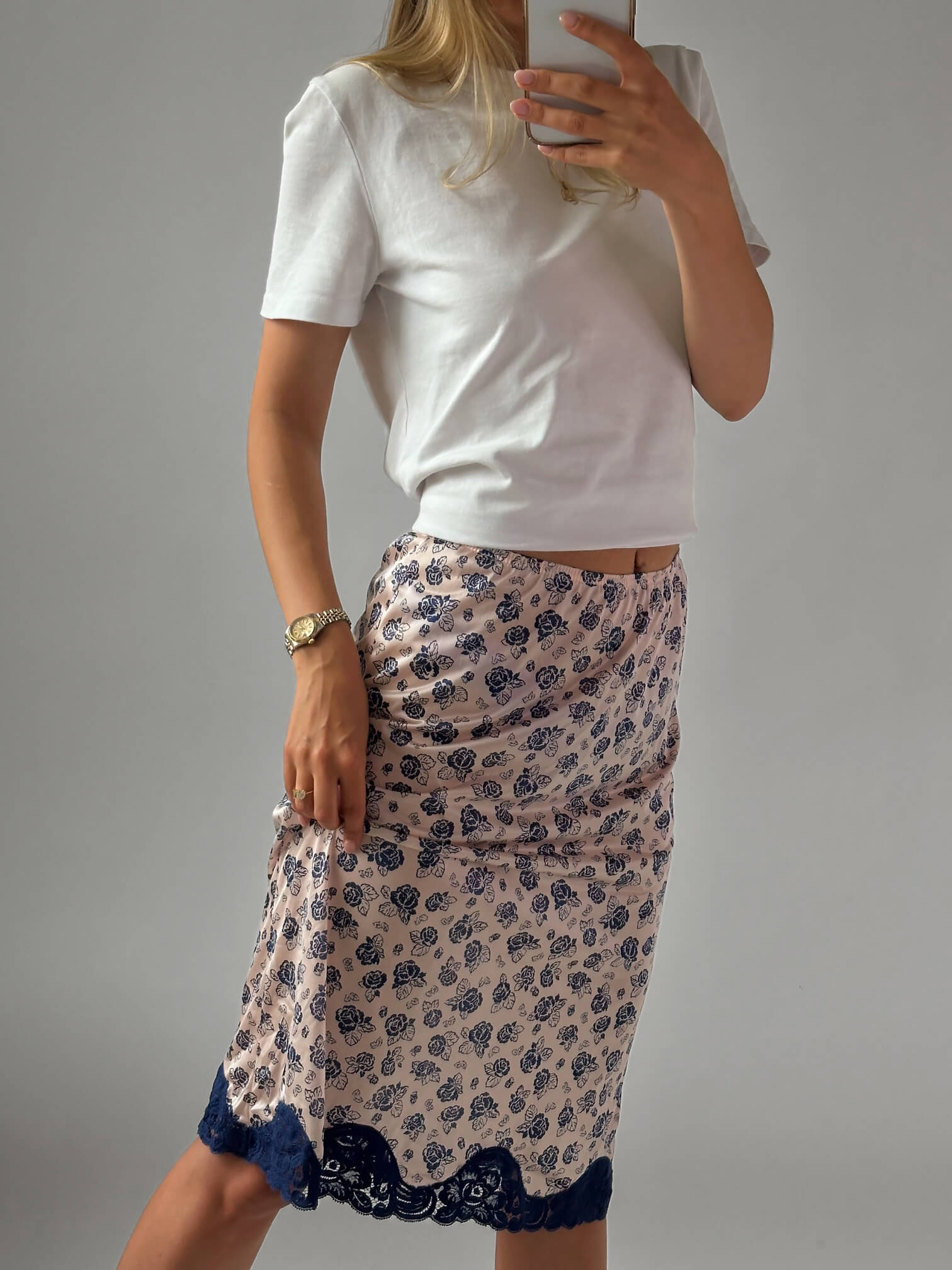 Vintage Nylon Slip Skirt | XS