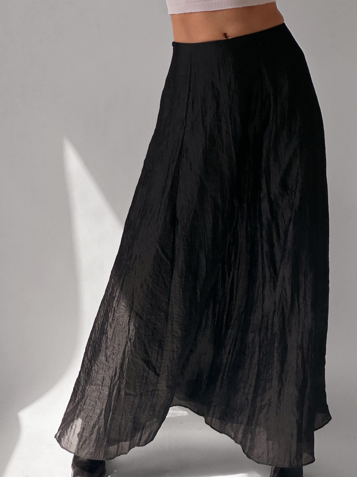 Vintage Iridescent Crushed Maxi Skirt | S