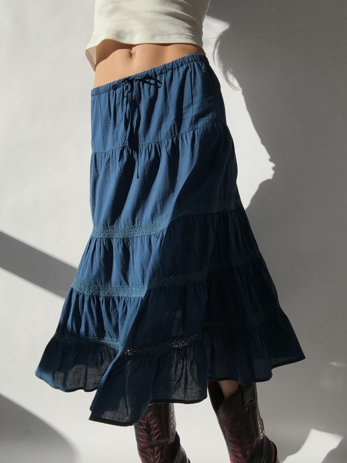 2000s CLUB MONACO Boho Cotton Skirt | S/M