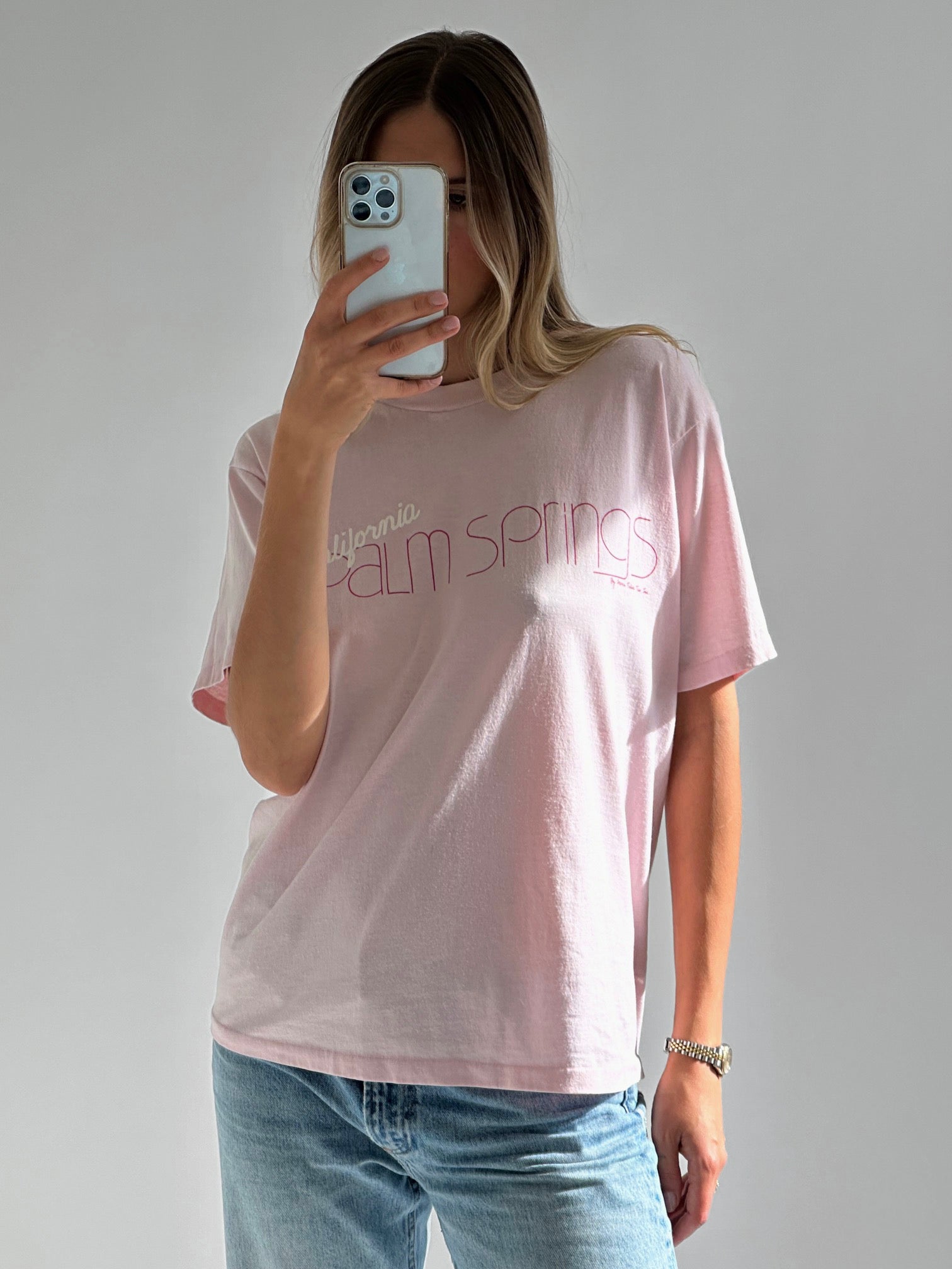 Vintage Palm Springs Pink Tee | L