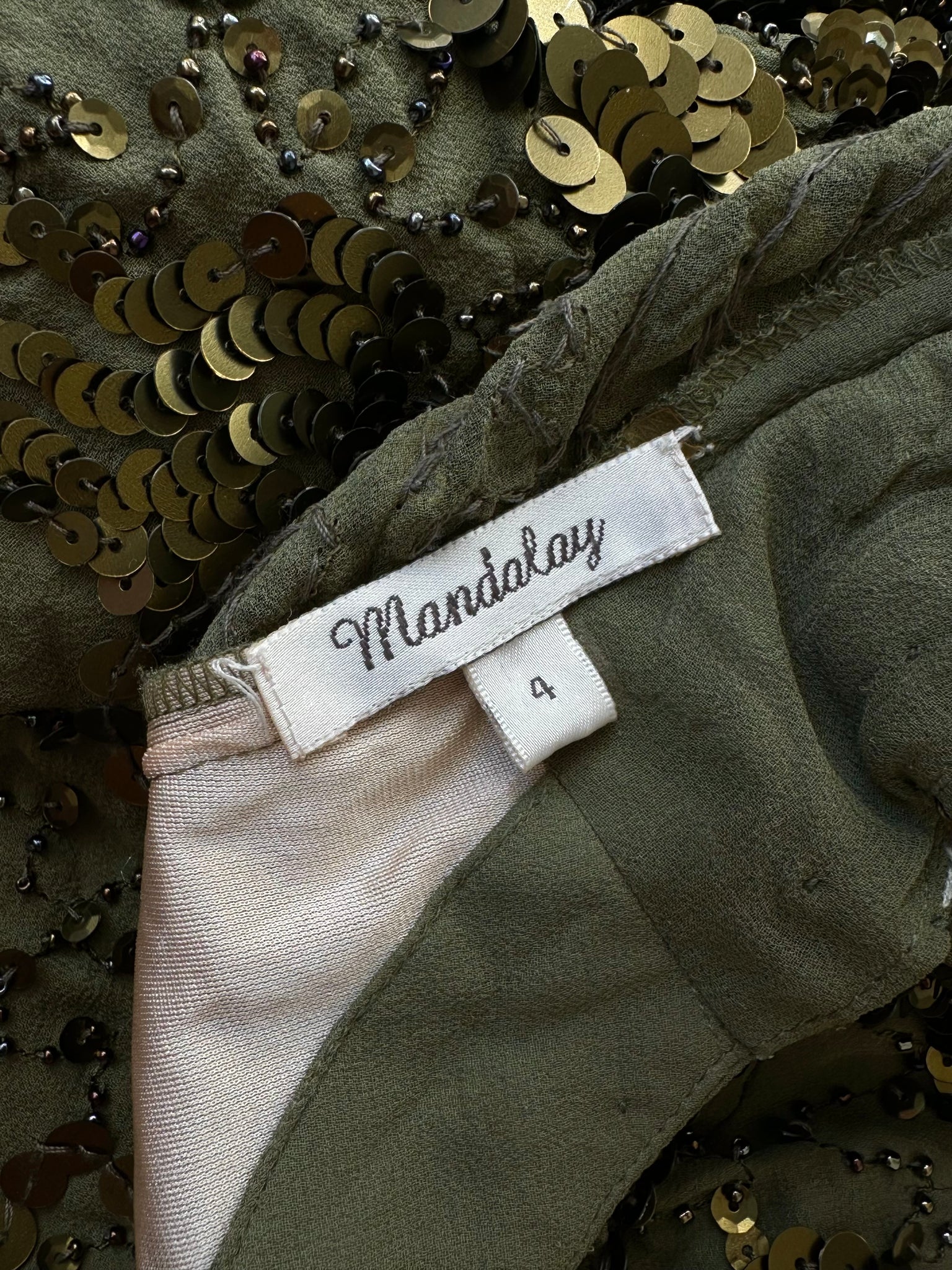 Vintage MANDALAY Silk Beaded Dress | 4/S