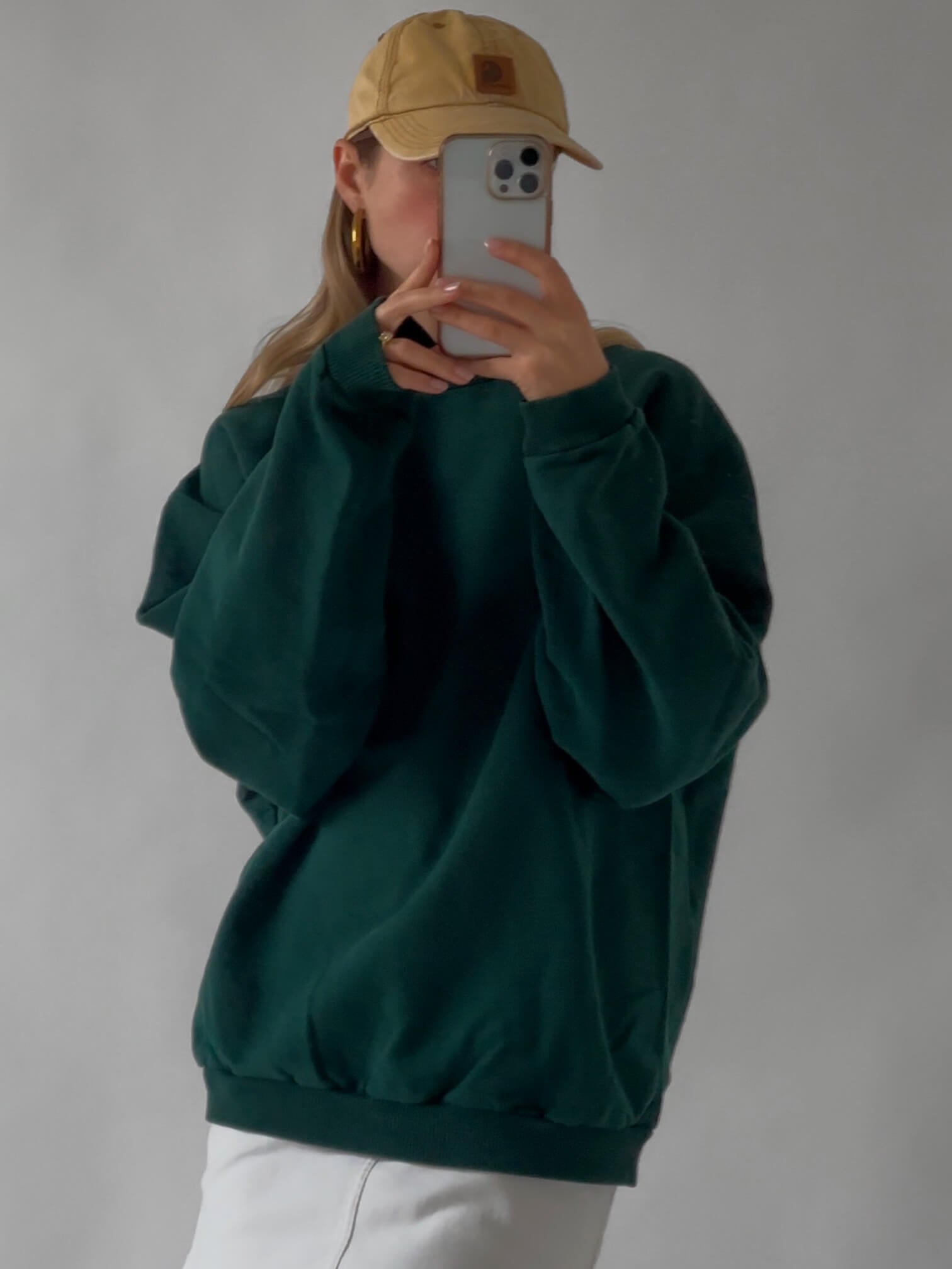 Vintage WIND RIVER Faded Emerald Green Blank Sweatshirt | L/XL