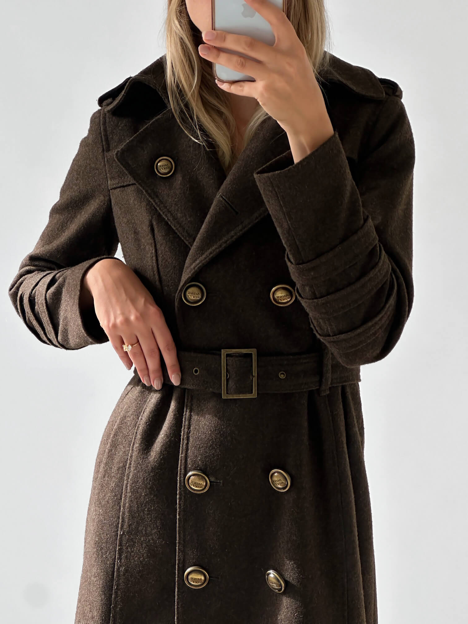 Vintage MISS SIXTY Long Wool Coat | S