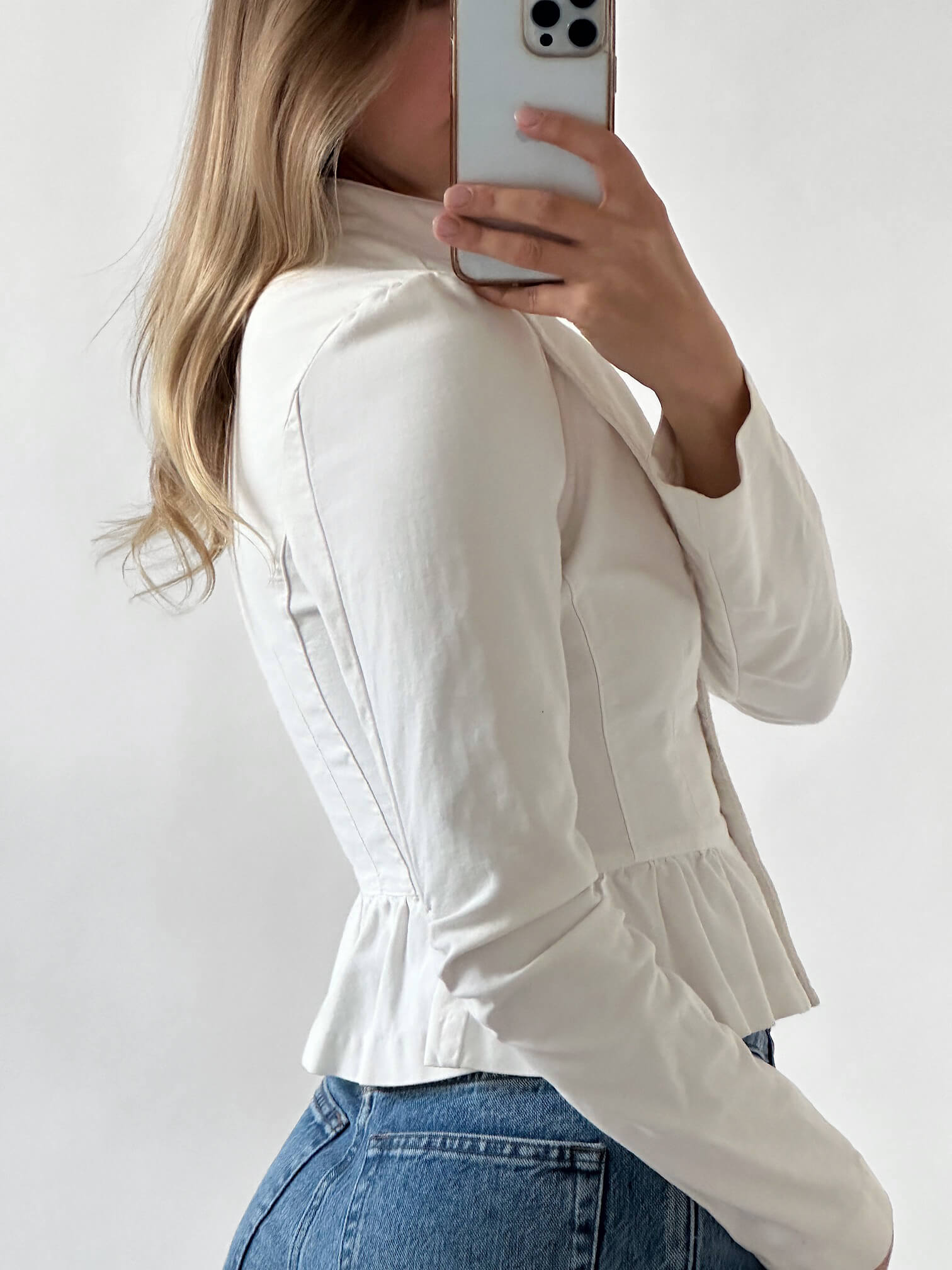 Vintage GUESS JEANS Cotton Ruffle Blazer | S