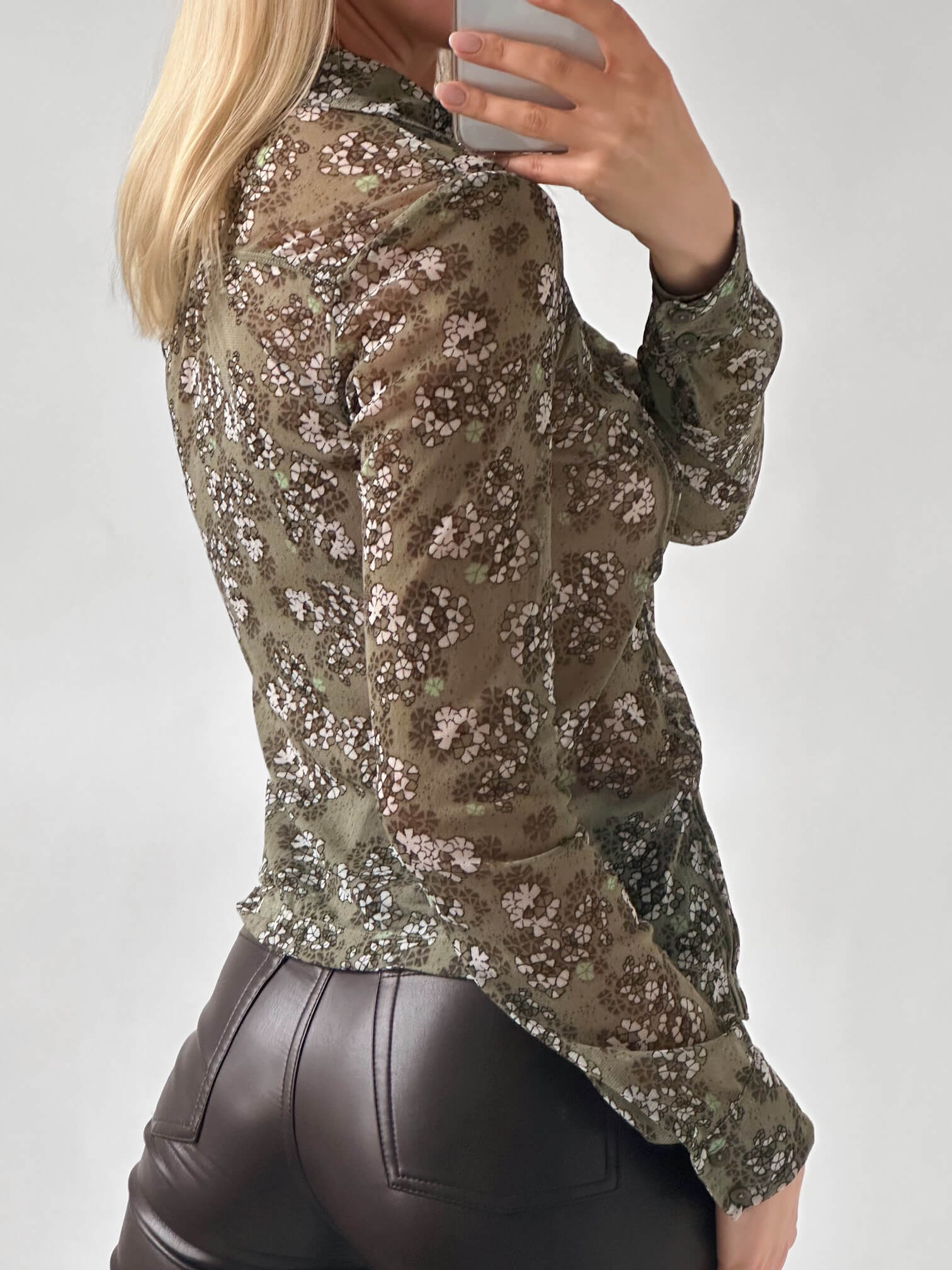 Vintage Floral Mesh Blouse | S/M