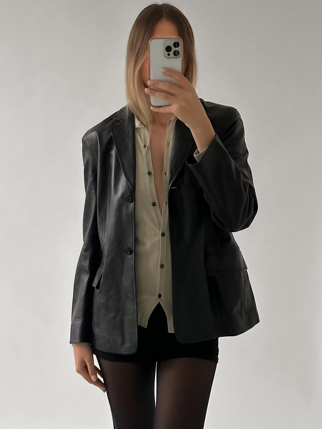 Vintage JAEGAR Italian Leather Blazer | S-L