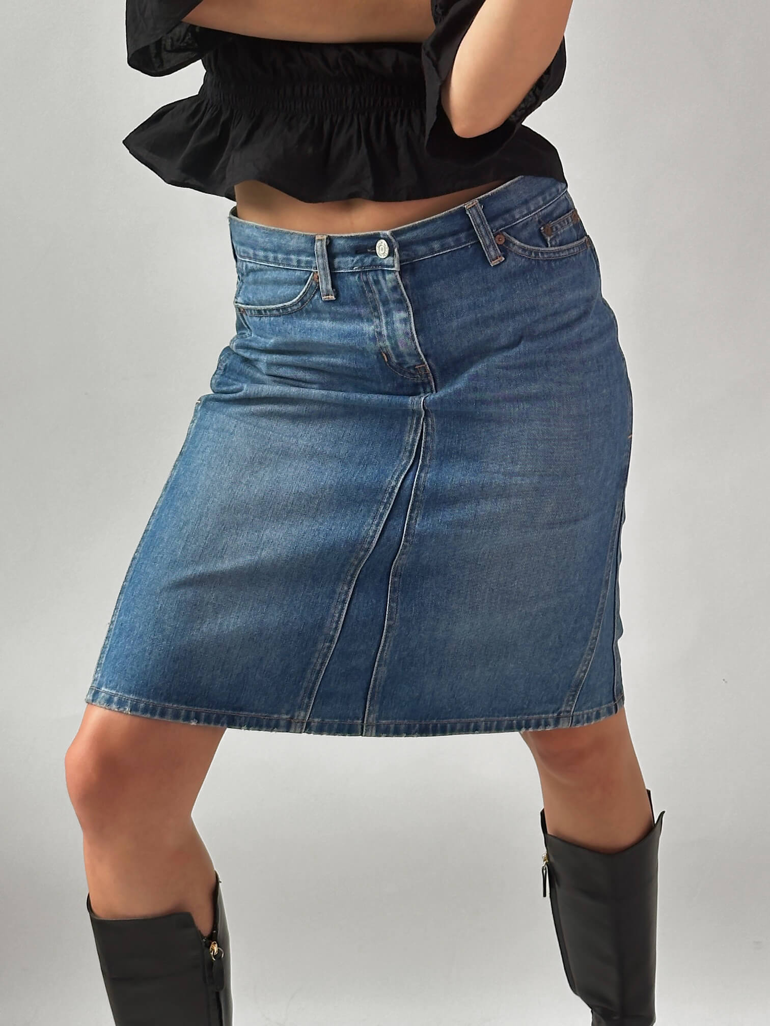 Vintage GAP JEANS Denim Midi Skirt | 4/S