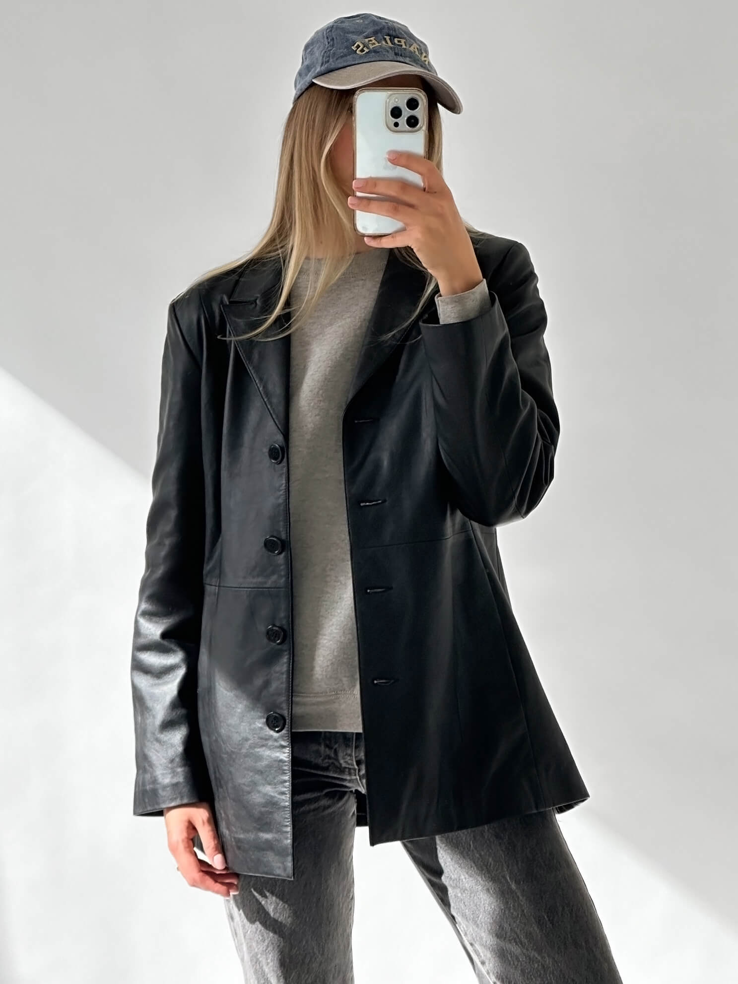 Vintage Lamb Leather Blazer | M/L