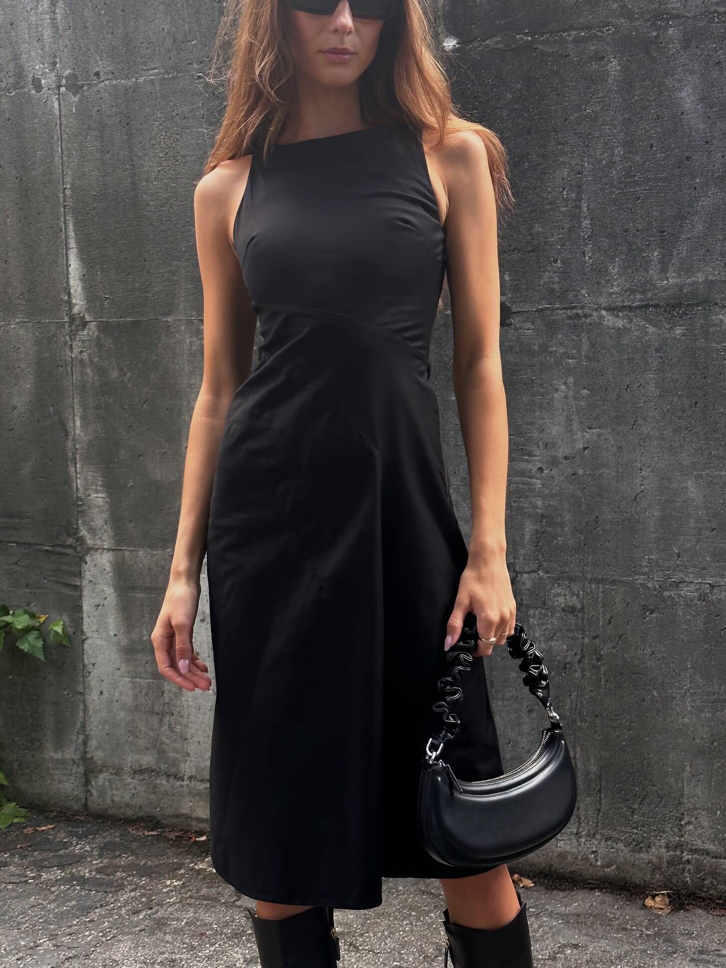 Vintage Black Midi Dress | 1-2/XS