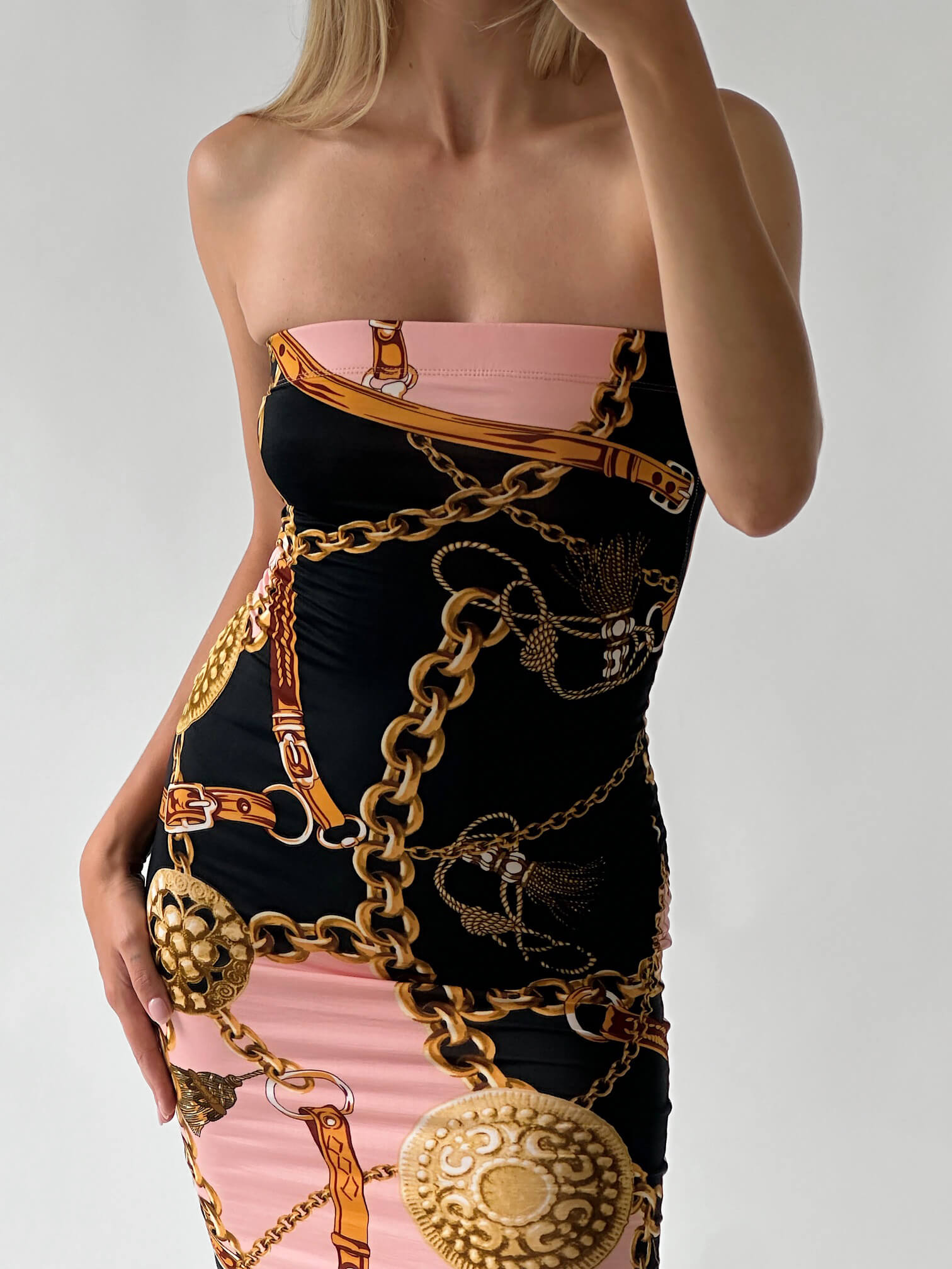 Vintage Chain Printed Dress | XS/S