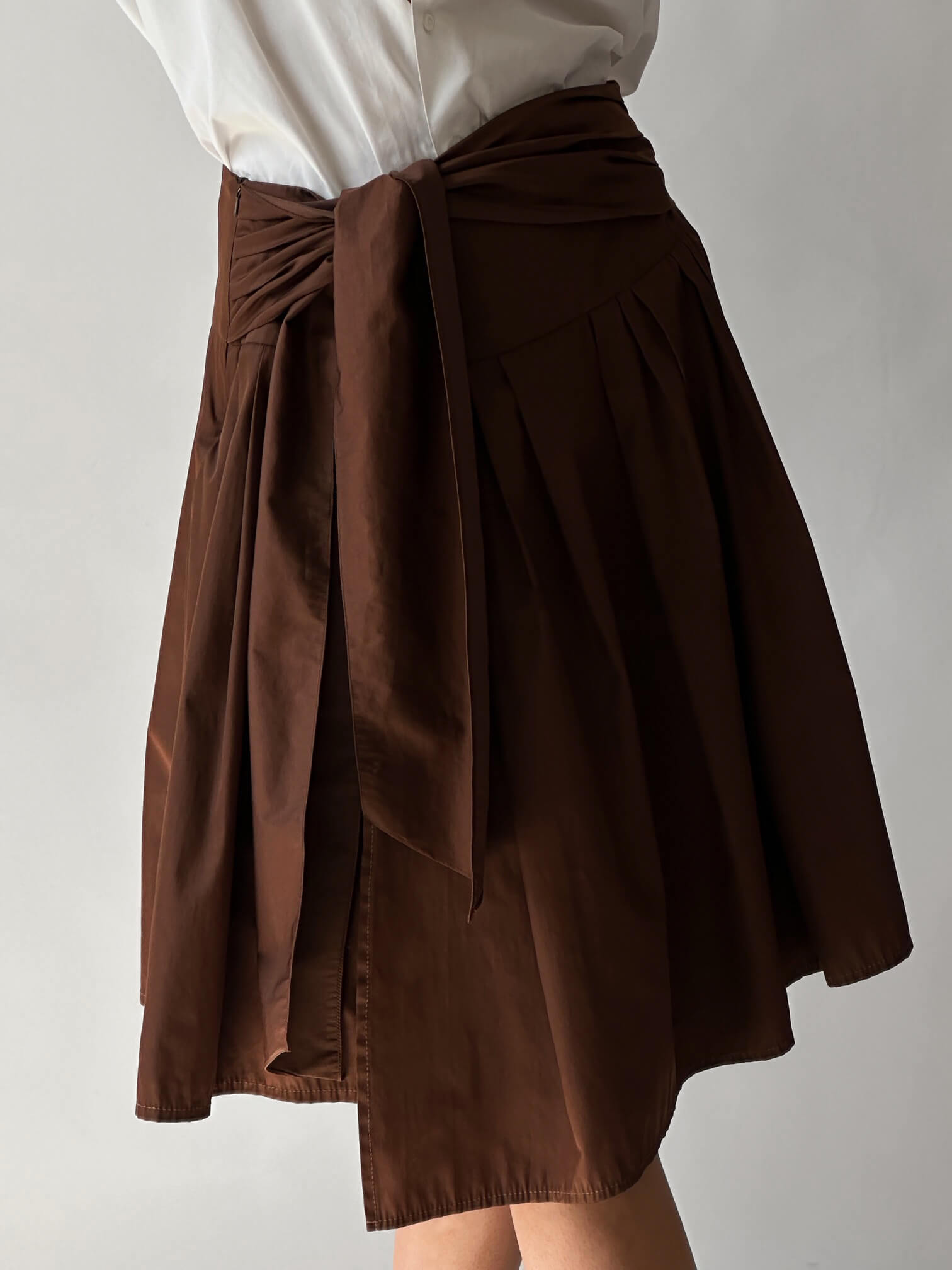 Vintage Waist Tie Pleated Skirt | 6/S