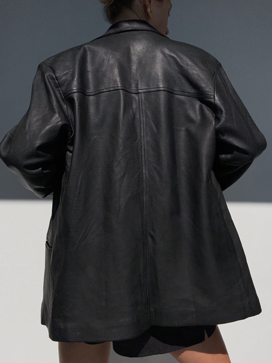 Vintage Straight Fit Midi Leather Jacket | XS-L