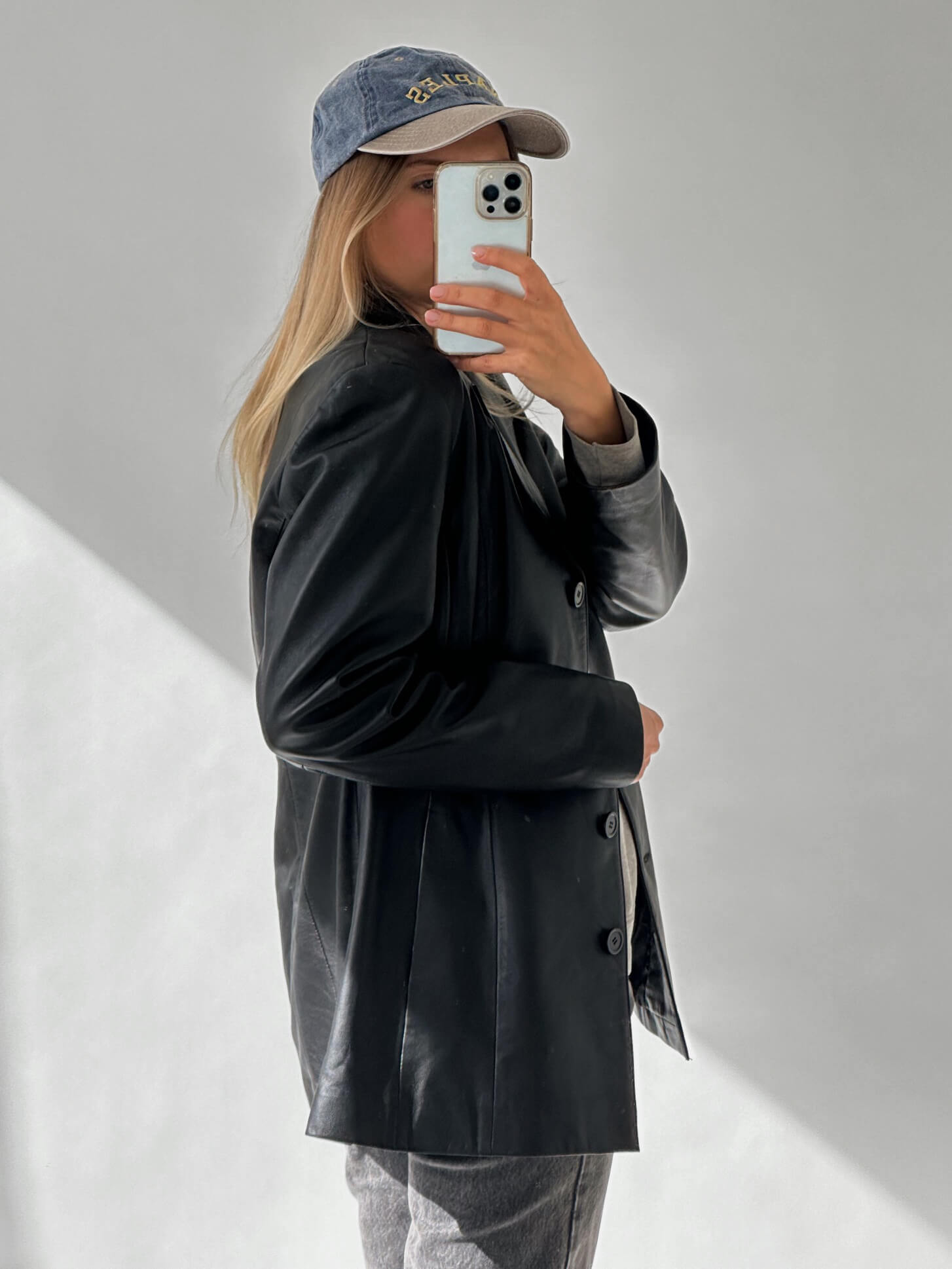 Vintage Lamb Leather Blazer | M/L