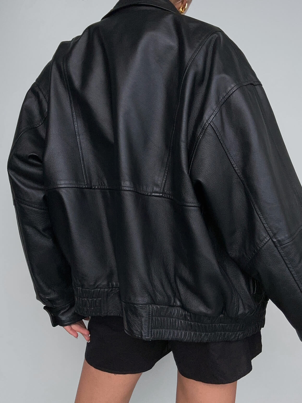 Vintage Oversized Leather Bomber Jacket | XS-XL