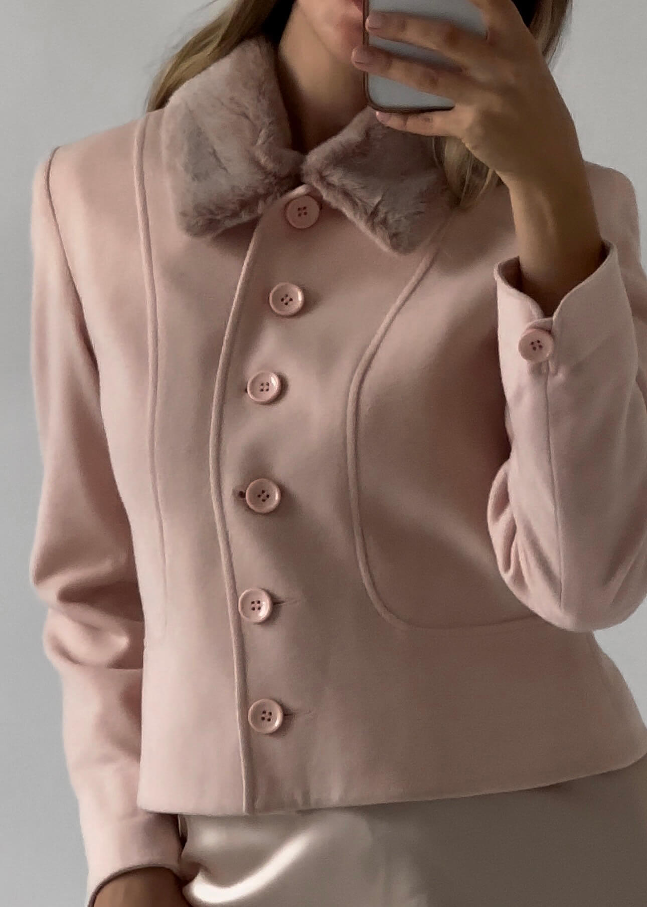 Vintage Cashmere & Wool Blend Pink Jacket | 6/S