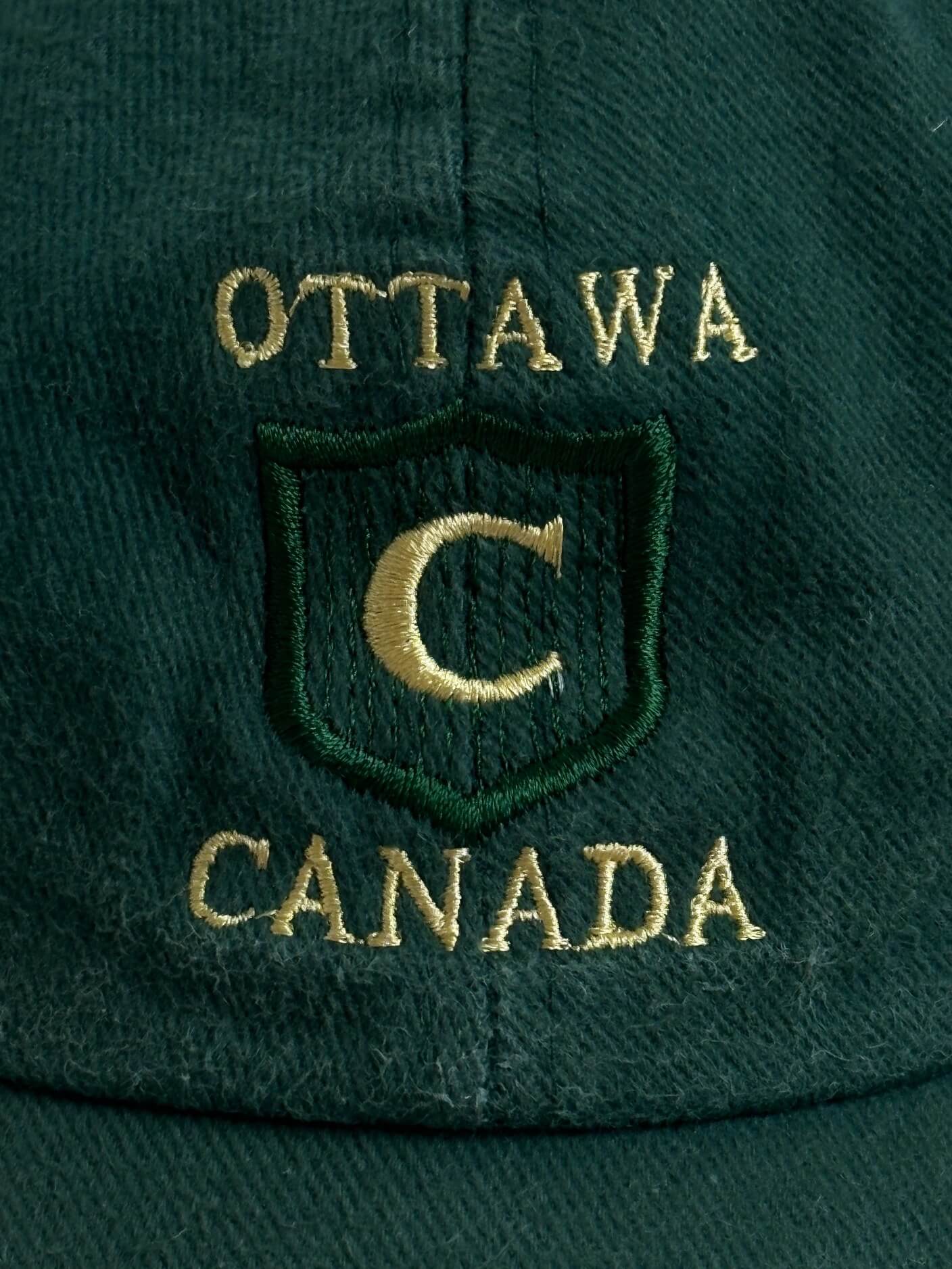 Vintage Embroidered "Ottawa Canada" Leather Strap Back Hat | O/S