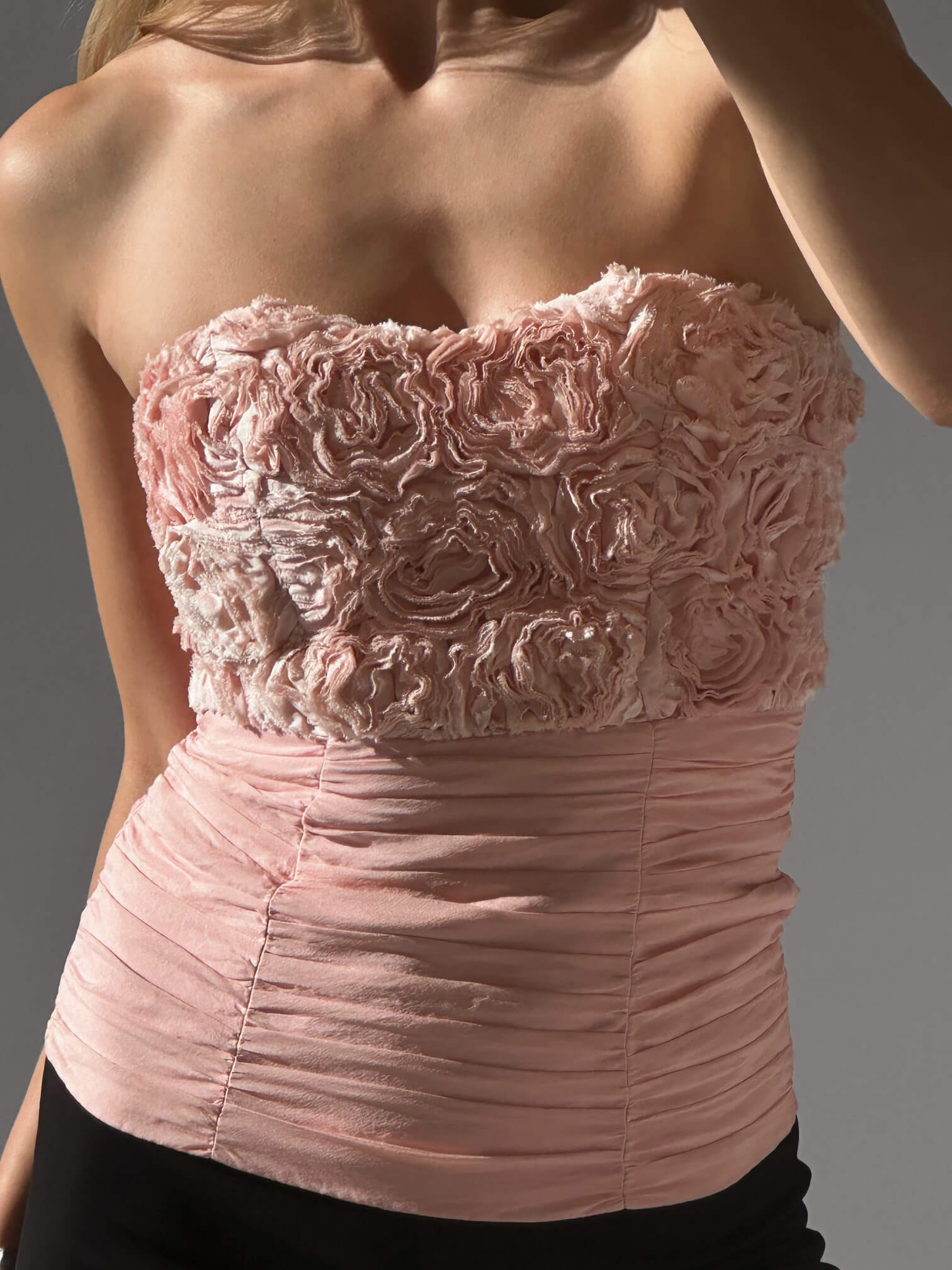 Y2K BEBE Silk Ruffle Bustier | XS