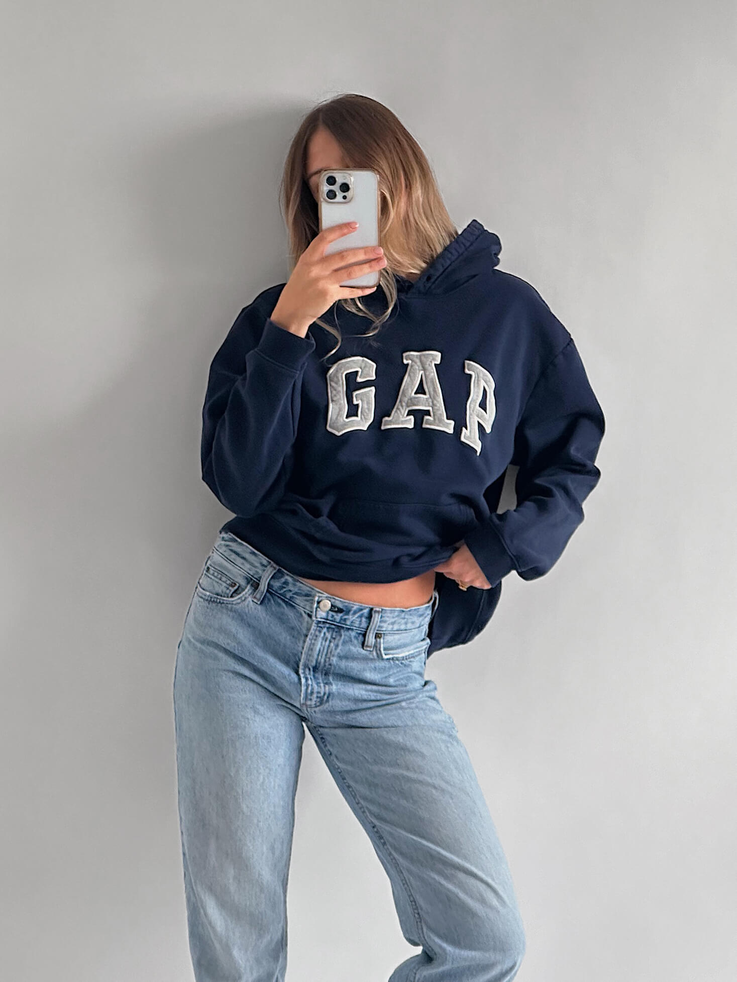 GAP Faded Embroidered Hoodie | M/L