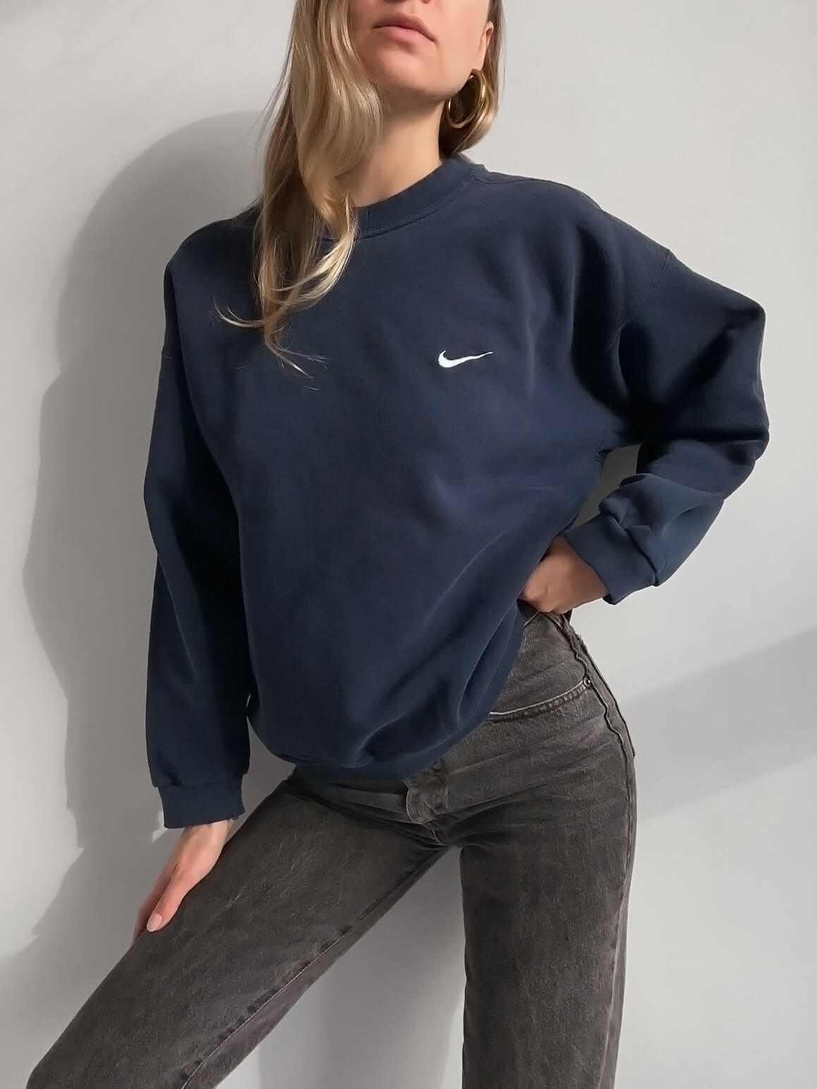 Vintage NIKE Embroidered Faded Sweatshirt | L