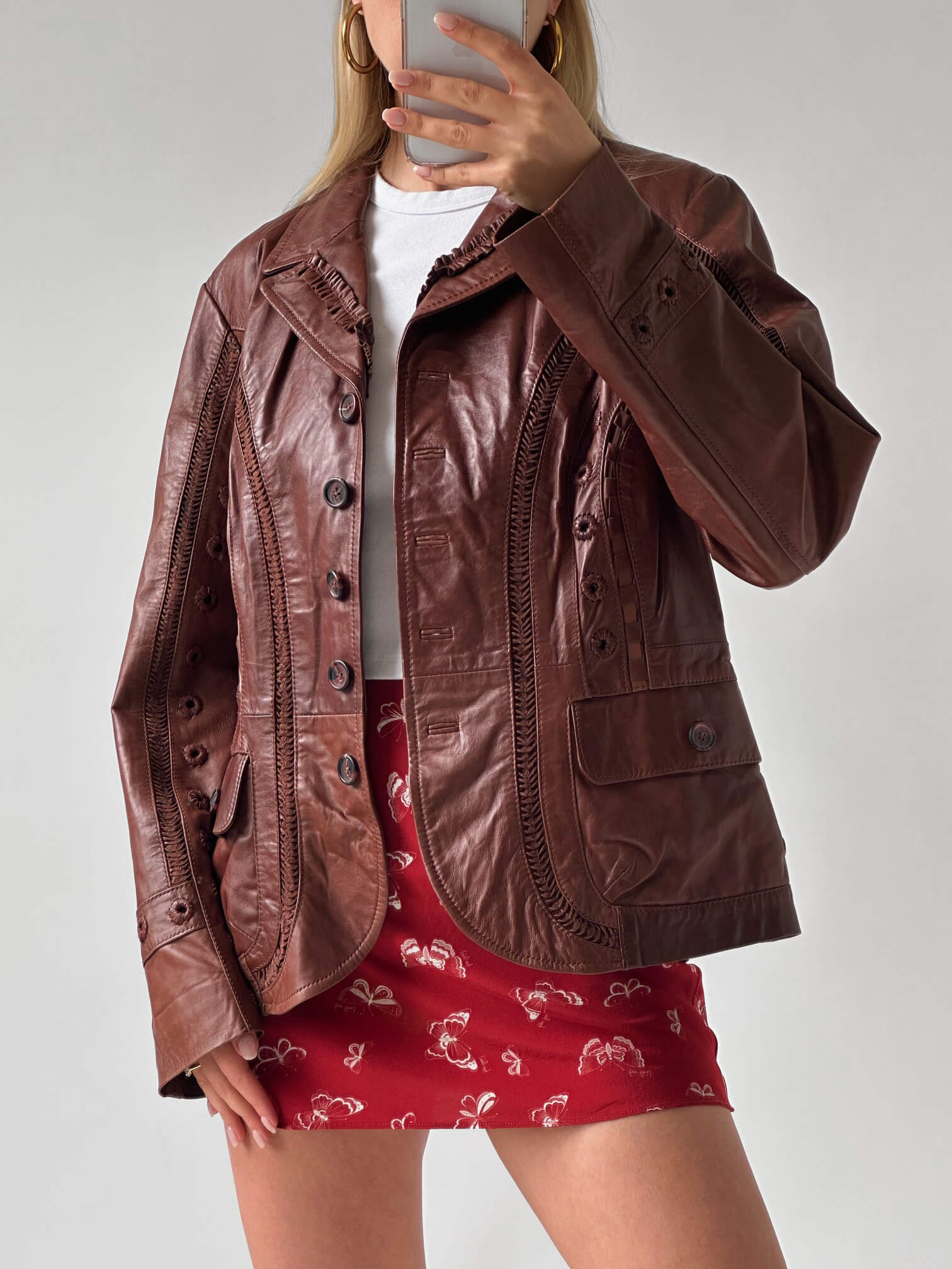 Vintage Oversized Boho Leather Jacket | XS-XL