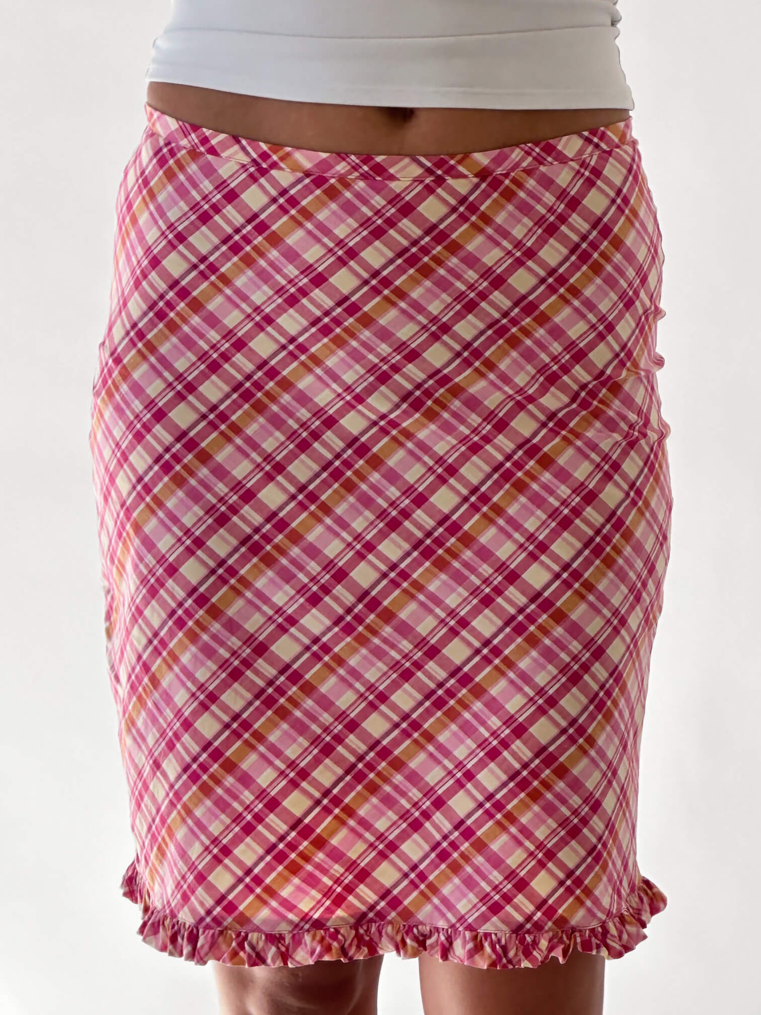 Vintage Plaid Ruffle Skirt | XS/S