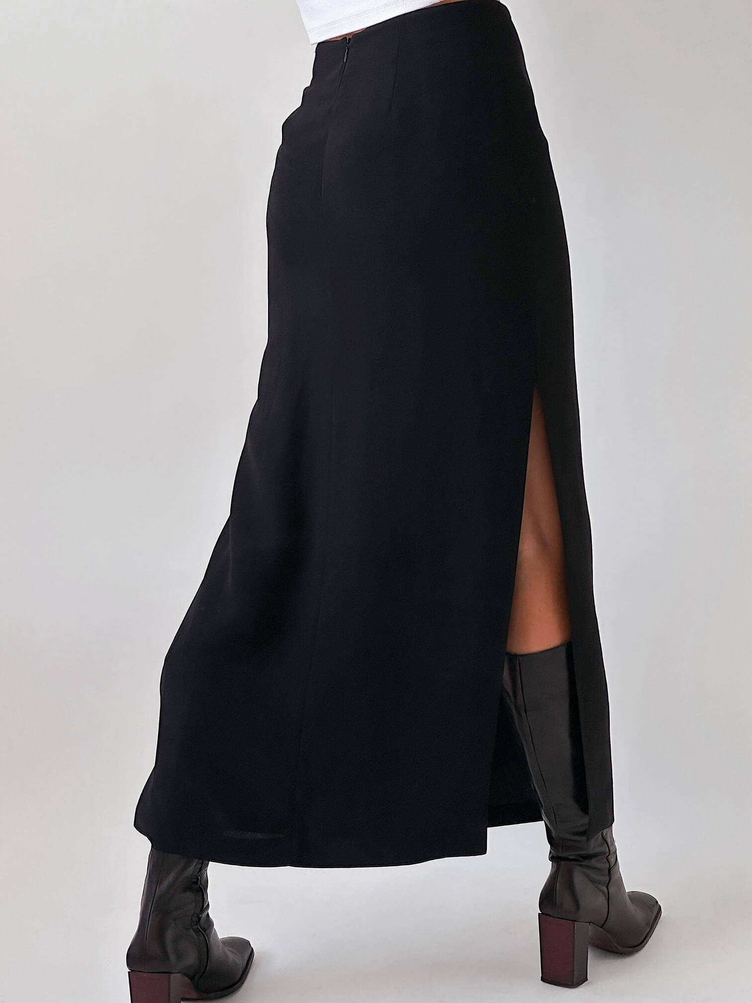 Vintage Side Slit Maxi Skirt| S/6