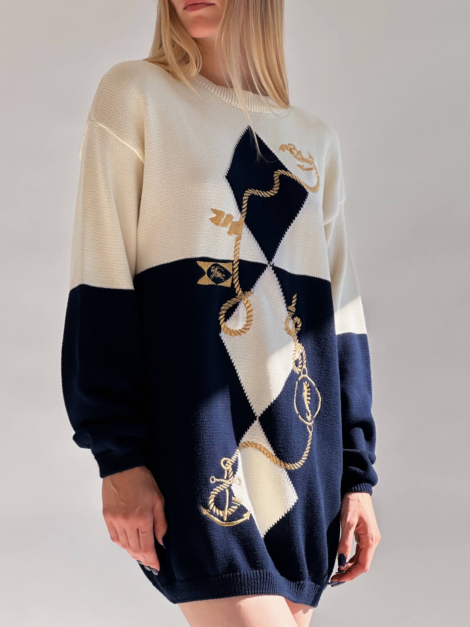 Vintage BURBERRYS Nautical Knit Dress | XS-M