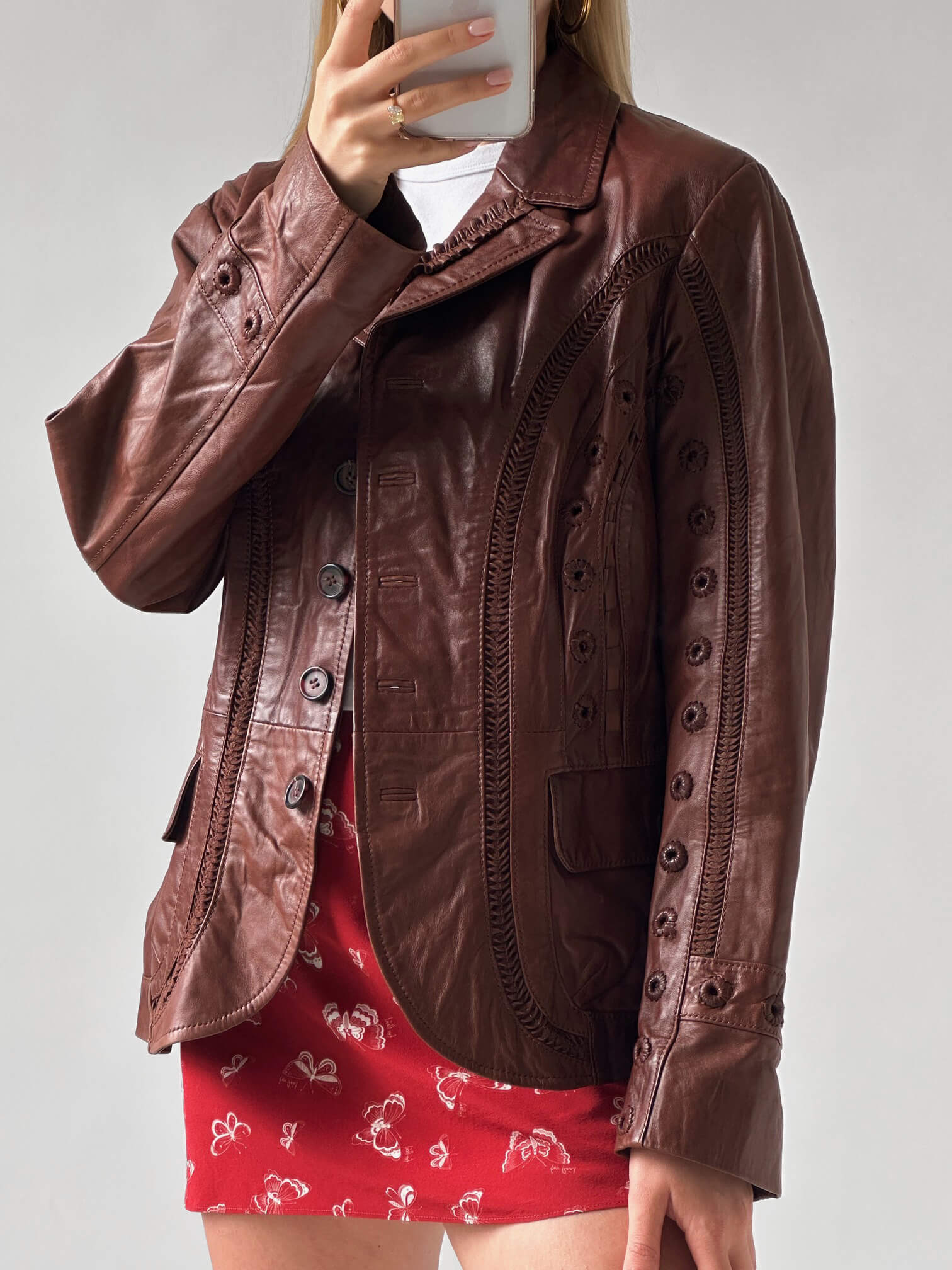 Vintage Oversized Boho Leather Jacket | XS-XL