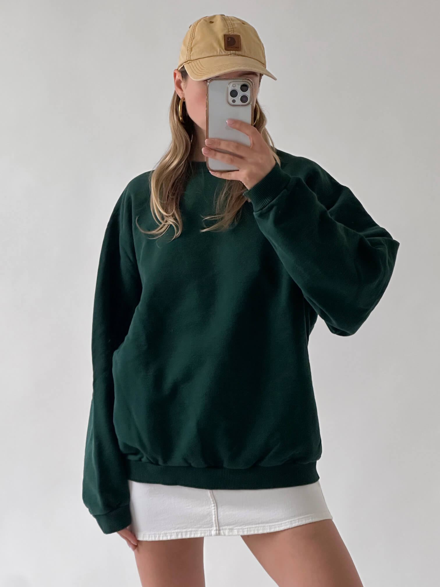 Vintage WIND RIVER Faded Emerald Green Blank Sweatshirt | L/XL