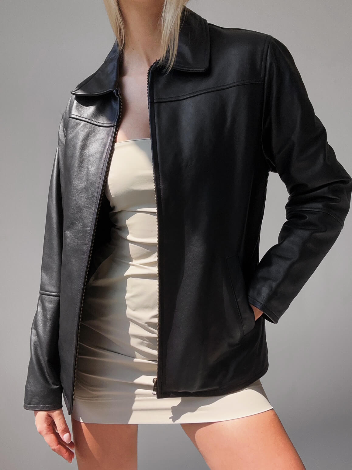 Vintage Classic Straight Fit Leather Jacket  | XS-M
