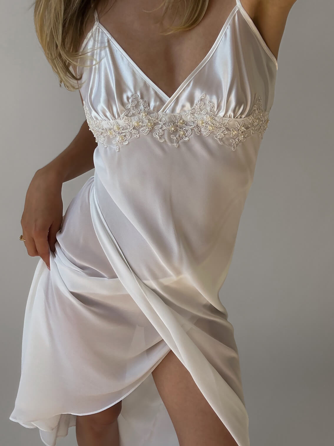 Vintage Beaded Slip Dress | S/M