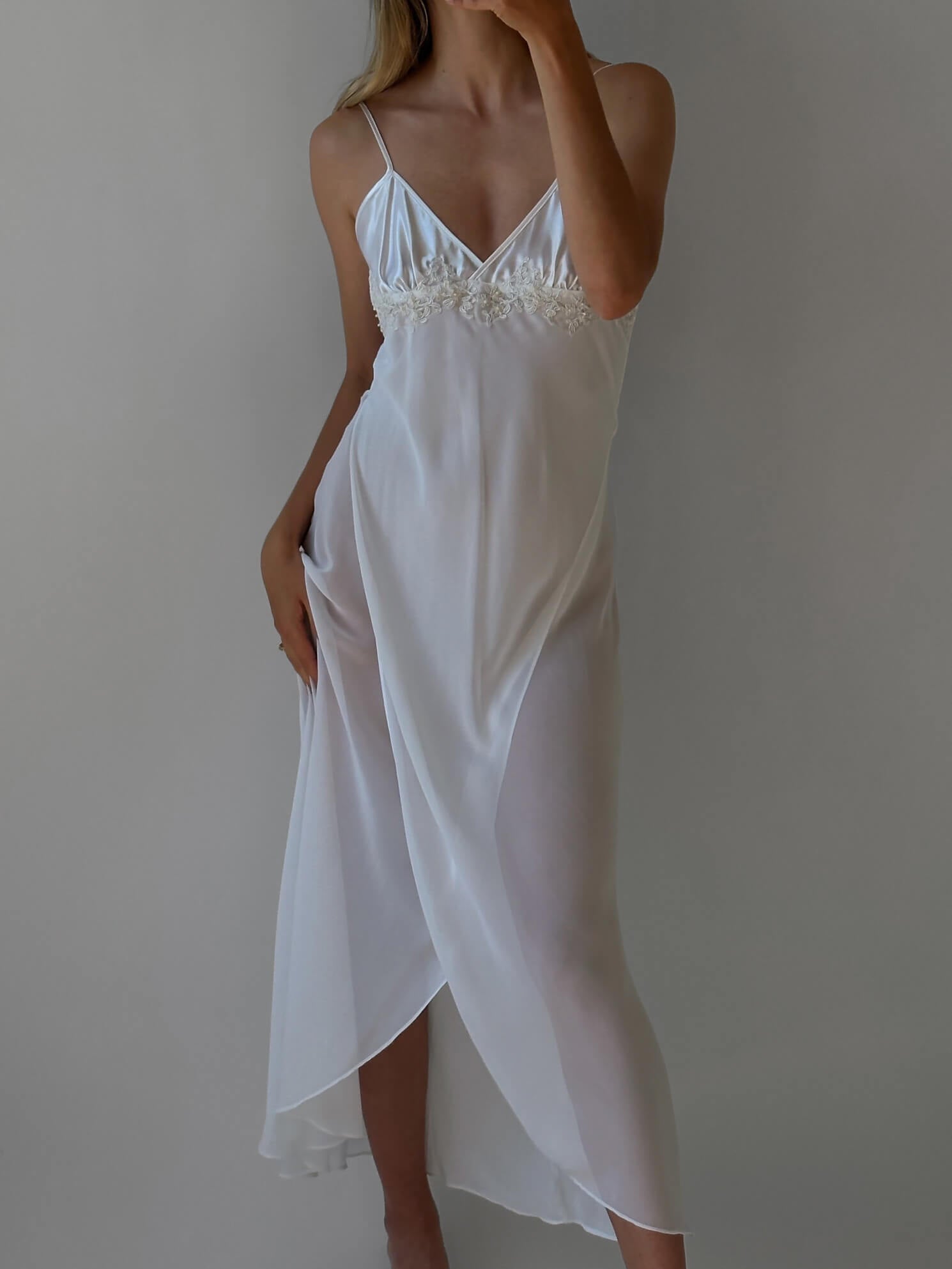 Vintage Beaded Slip Dress | S/M