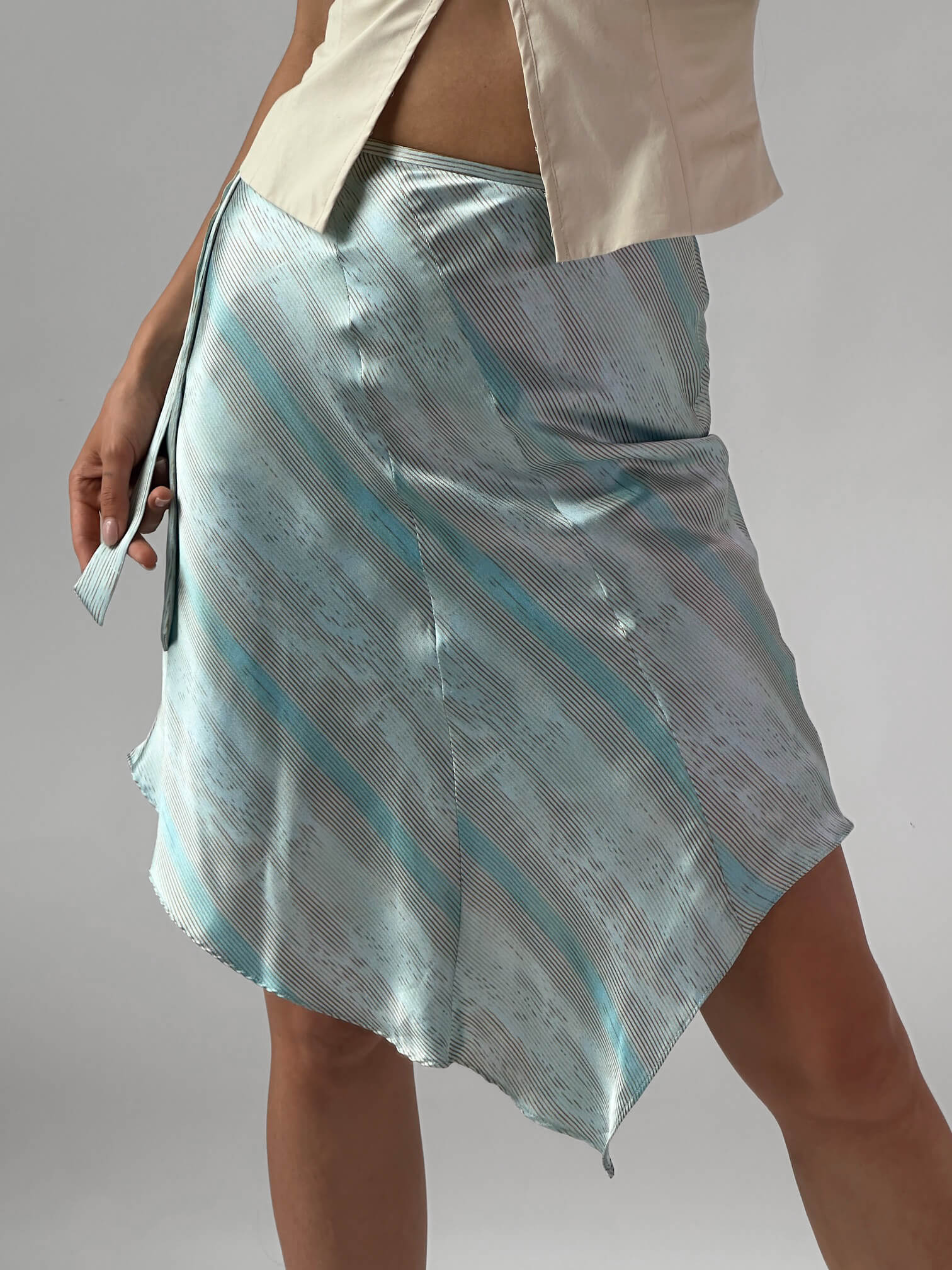 Vintage Satin Handkerchief Skirt | XS