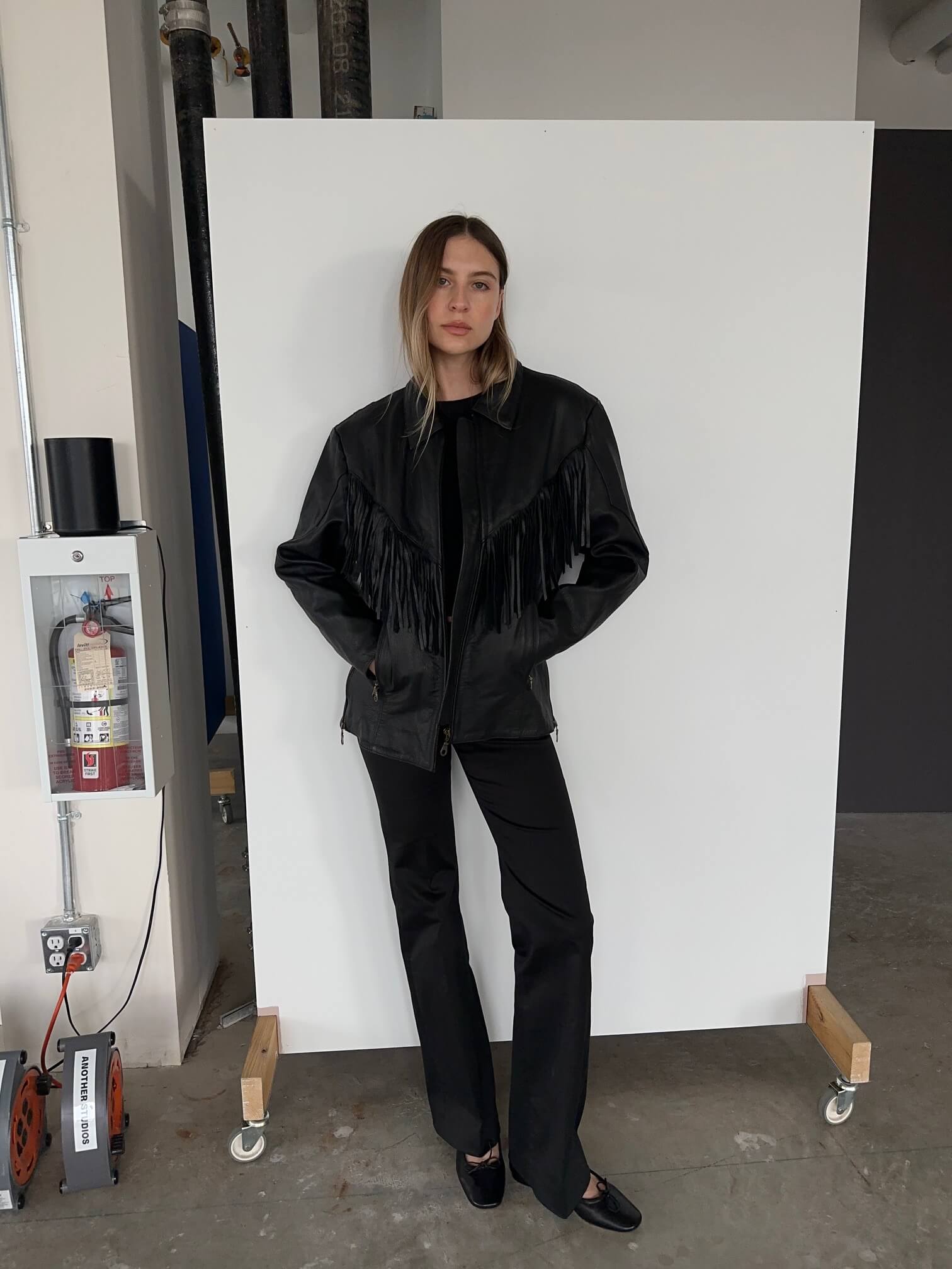 Vintage Oversized Fringe Leather Jacket | XS-XL
