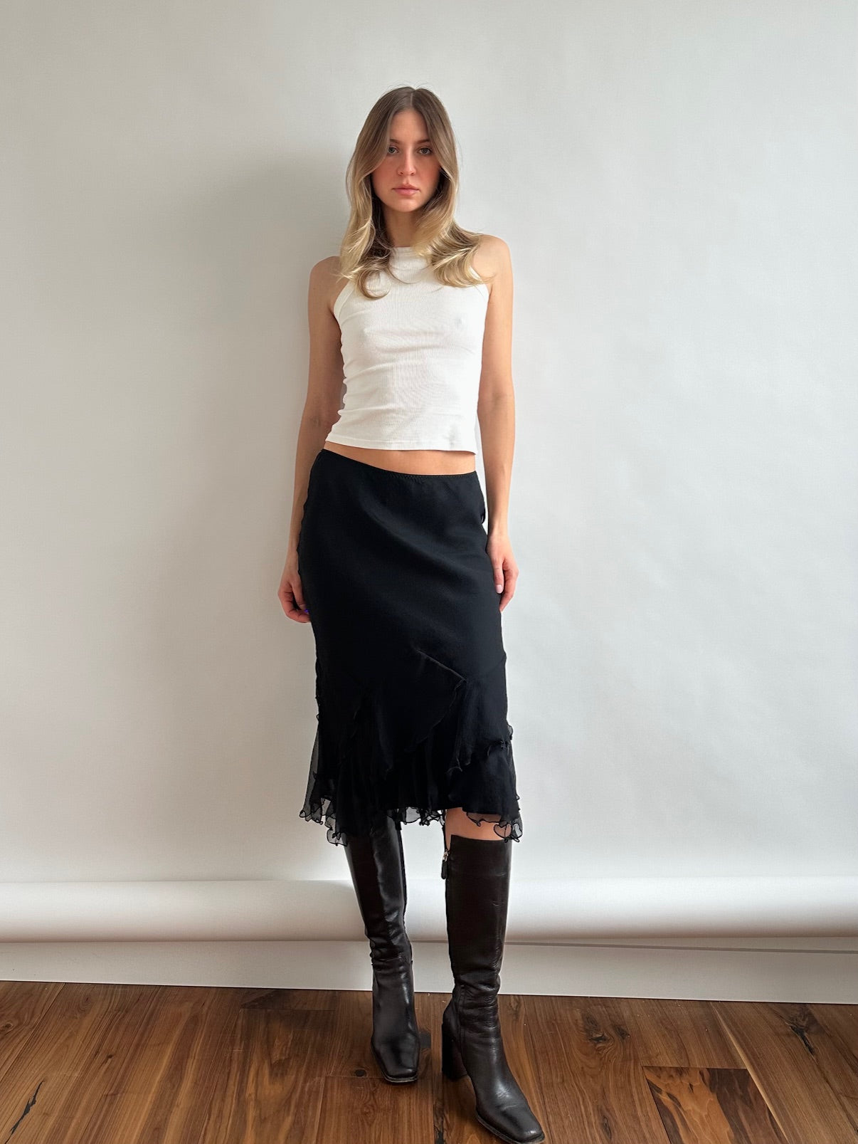 Vintage Silk Chiffon Handkerchief Skirt | 8/M