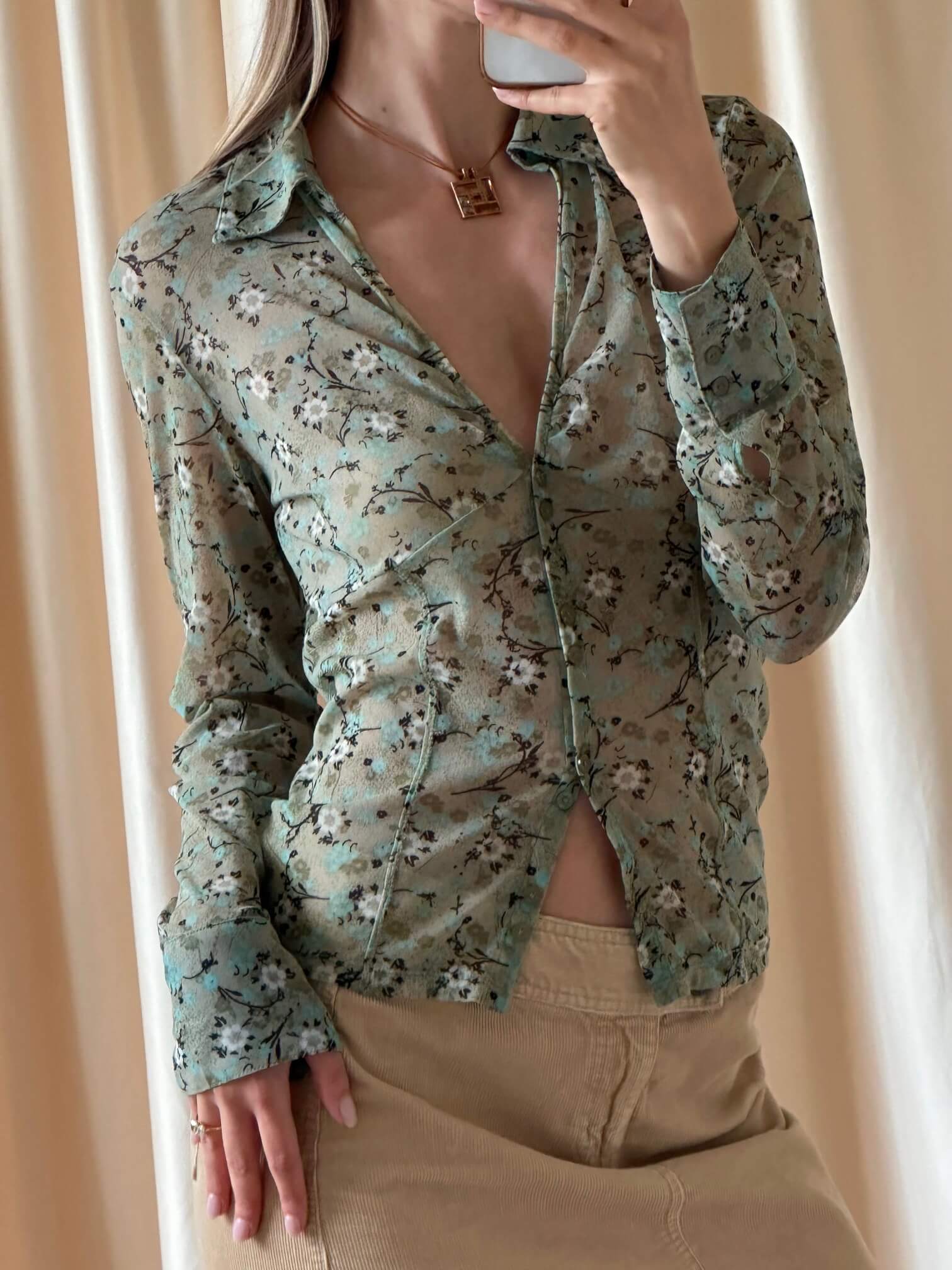 Y2K Floral Mesh Top | M/L