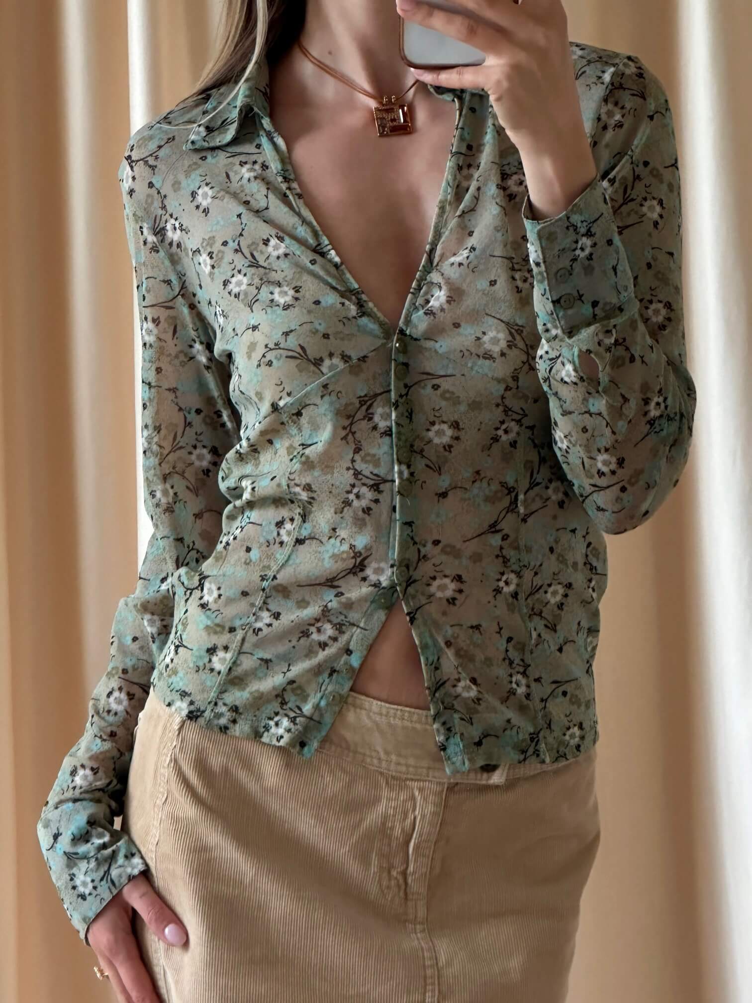 Y2K Floral Mesh Top | M/L