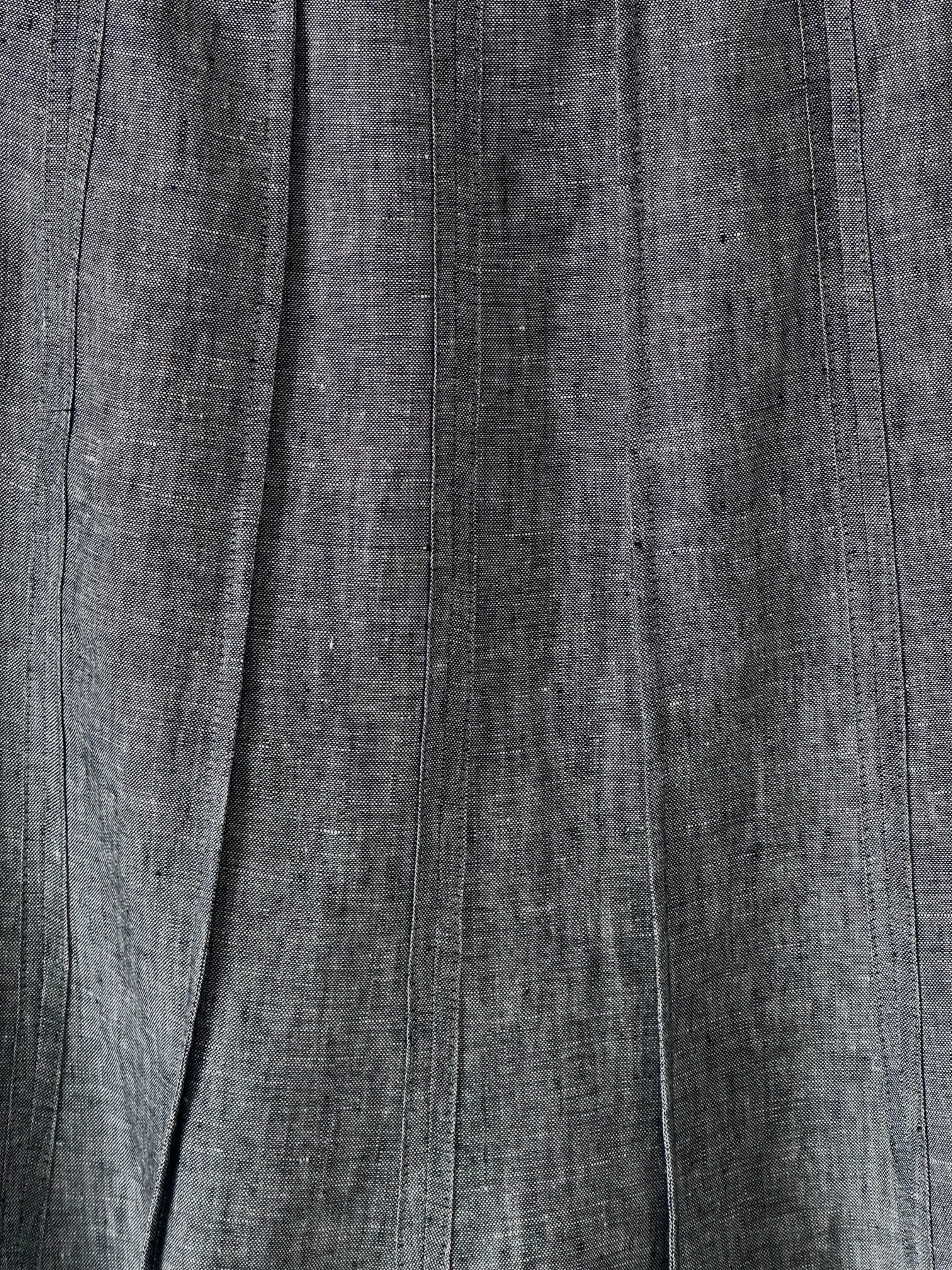 Vintage Linen Pleated Midi Skirt  | 6/S