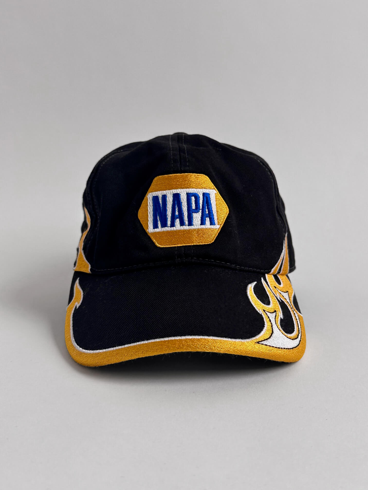 Vintage NAPA Embroidered Flames Velcro Strap Back Hat