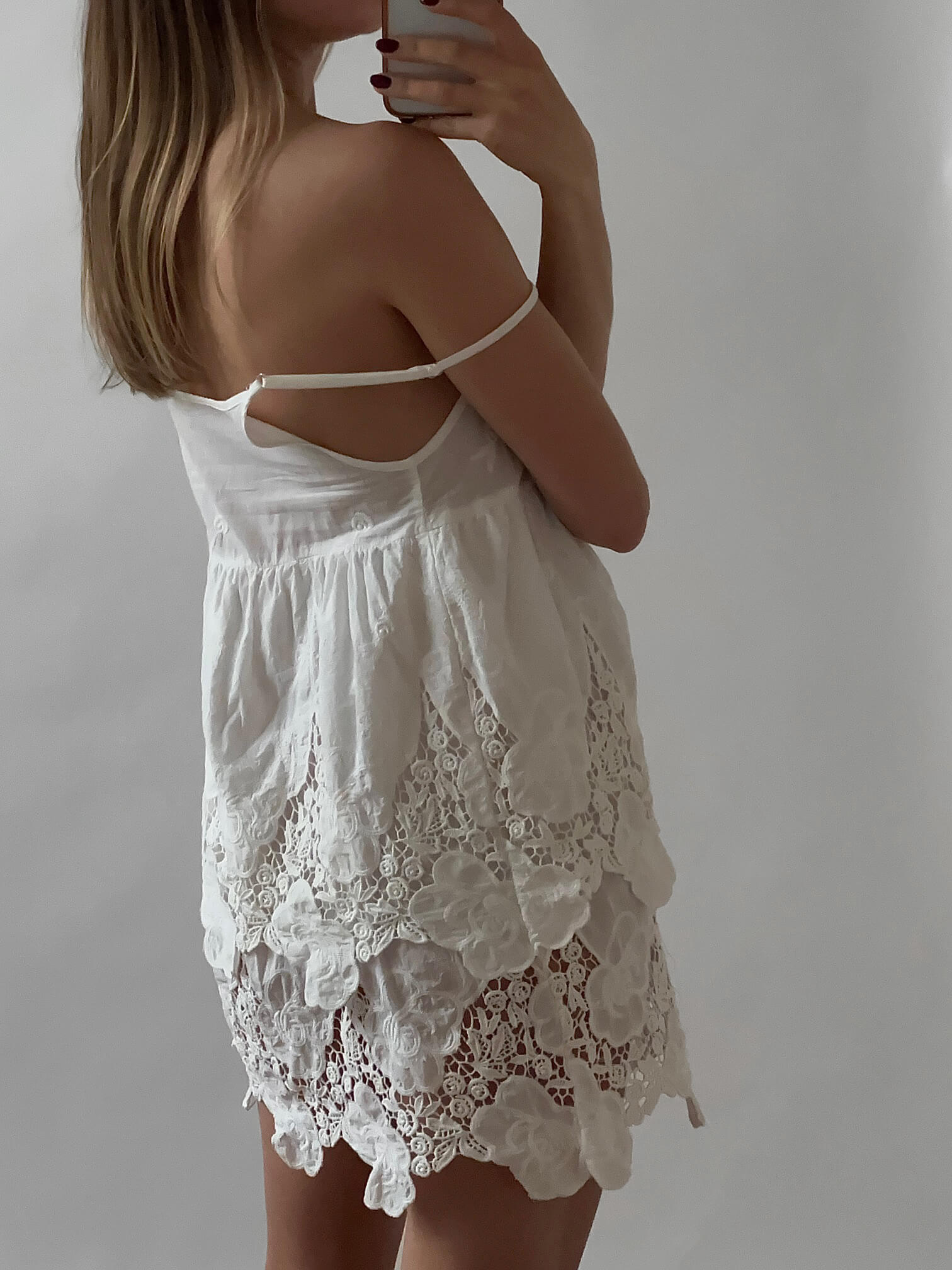 Vintage Floral Embroidered Cotton Dress  | S/M