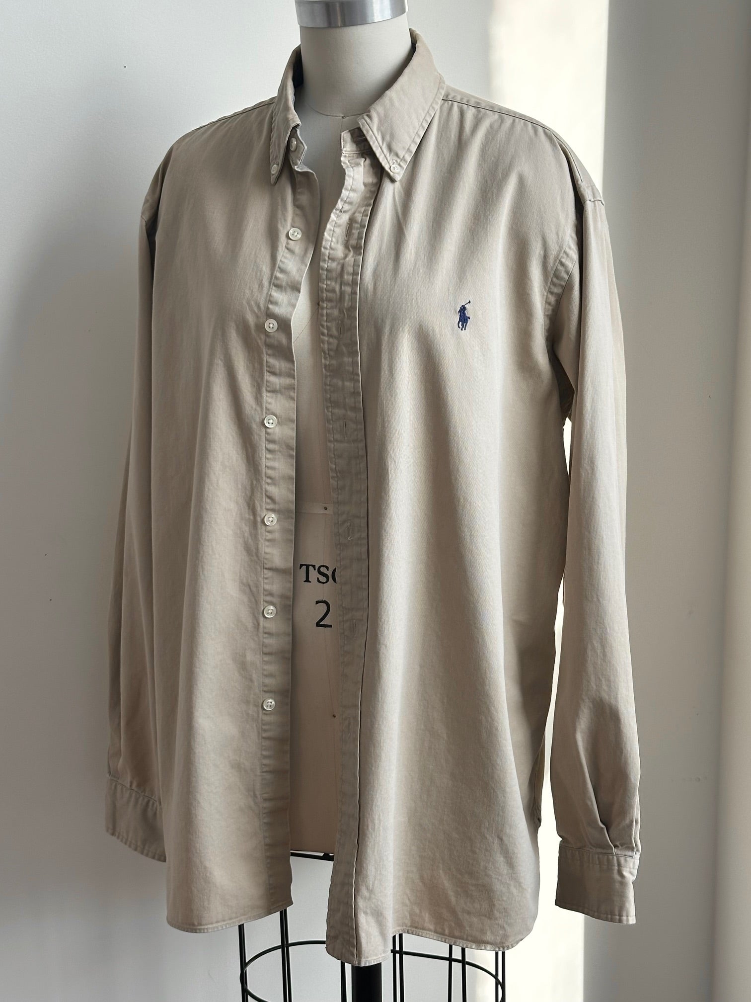 Vintage RALPH LAUREN Oversized Taupe Shirt | XS-XL