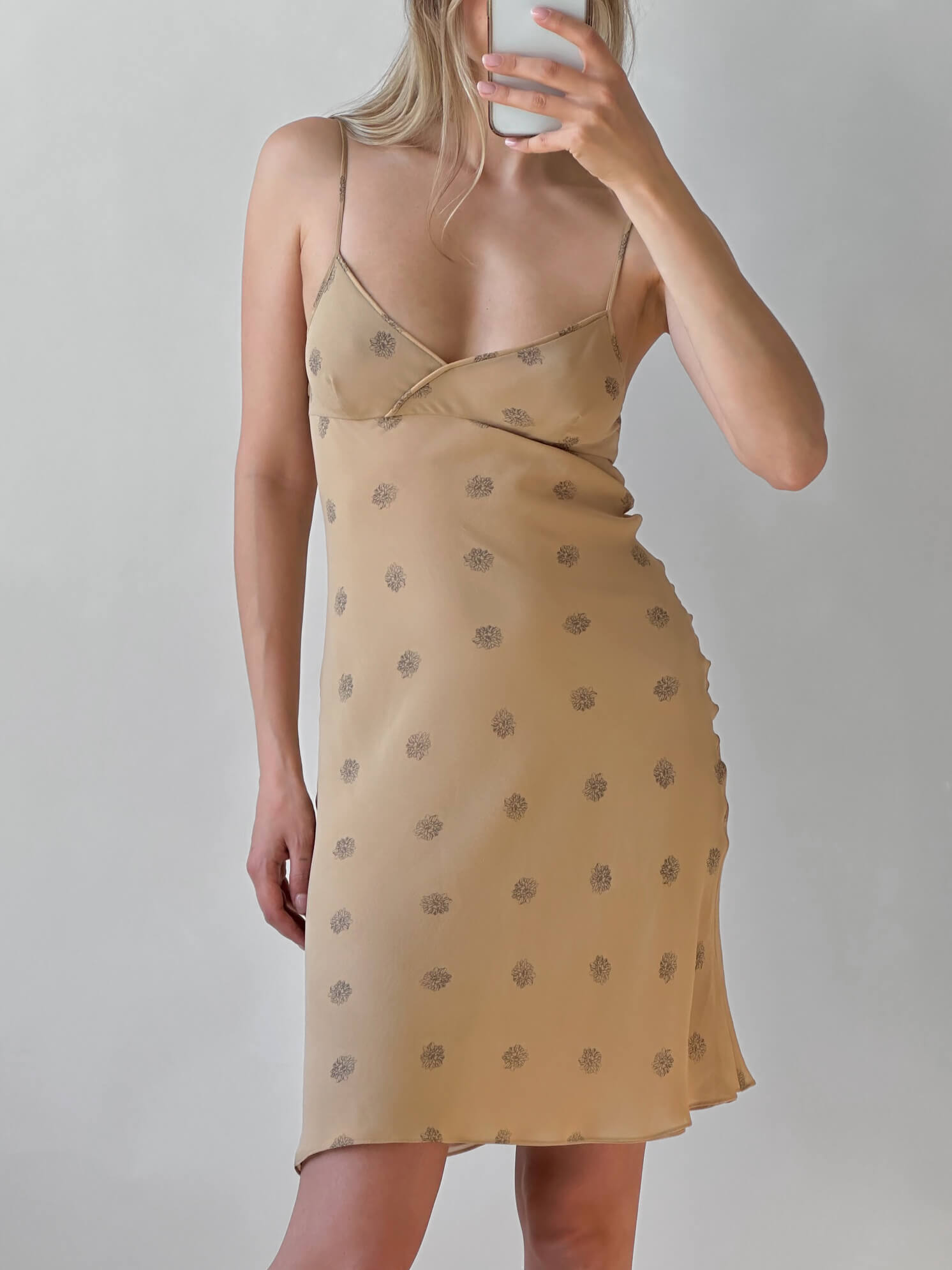 Vintage ARMANI EXCHANGE Silk Chiffon Midi Dress Dress | 0/XS