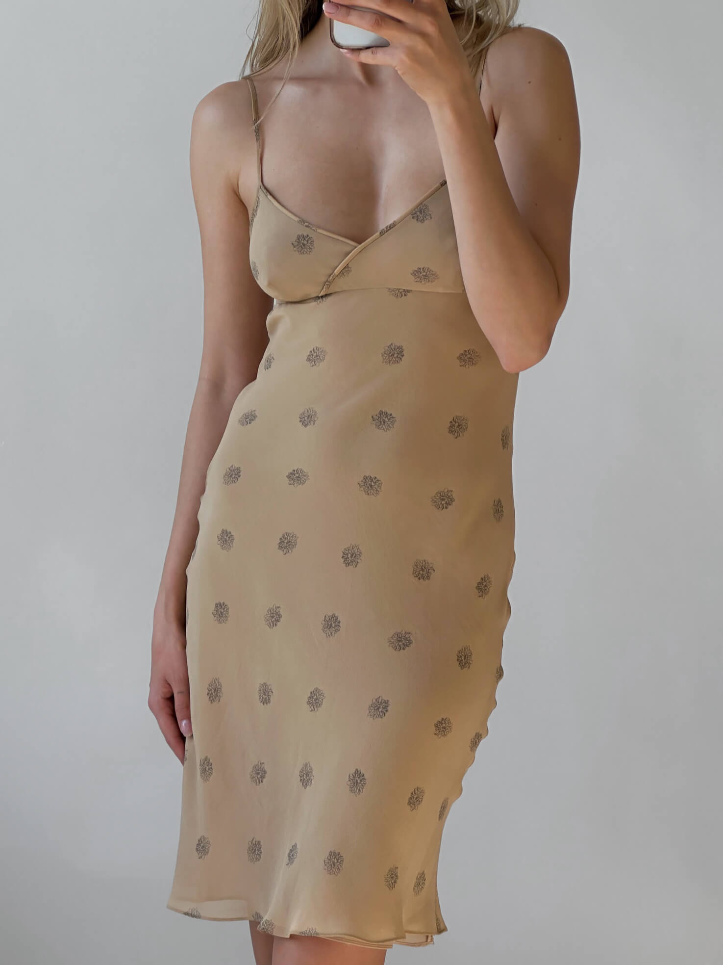 Vintage ARMANI EXCHANGE Silk Chiffon Midi Dress Dress | 0/XS