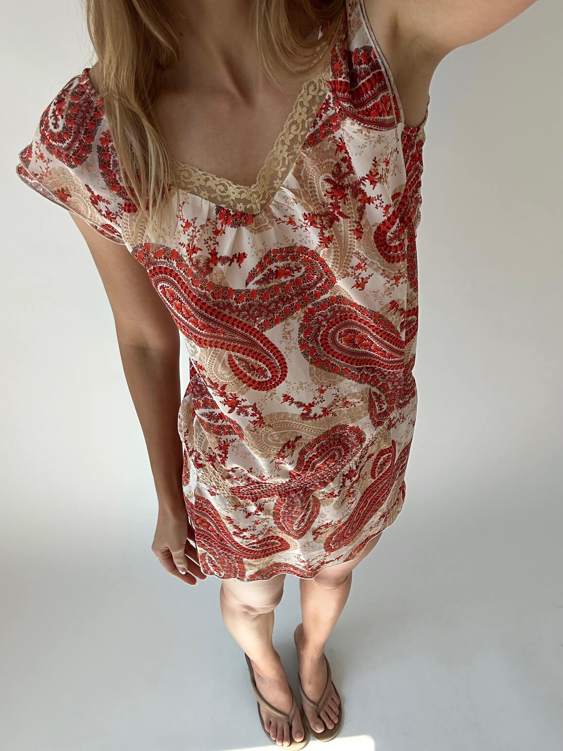 Vintage Sheer Paisley Printed Dress | XS/S
