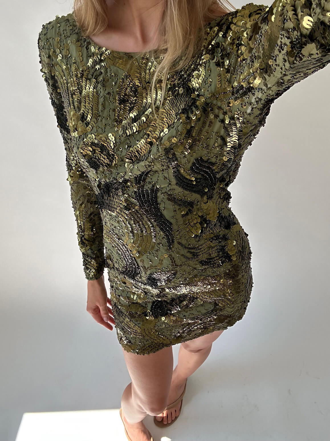 Vintage MANDALAY Silk Beaded Dress | 4/S