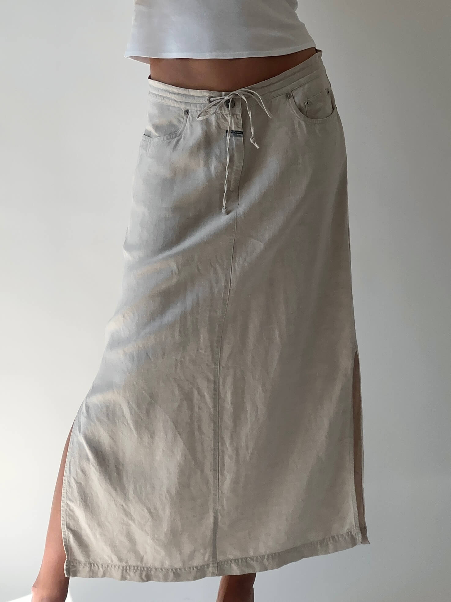 Vintage DKNY JEANS Linen Maxi Skirt | M