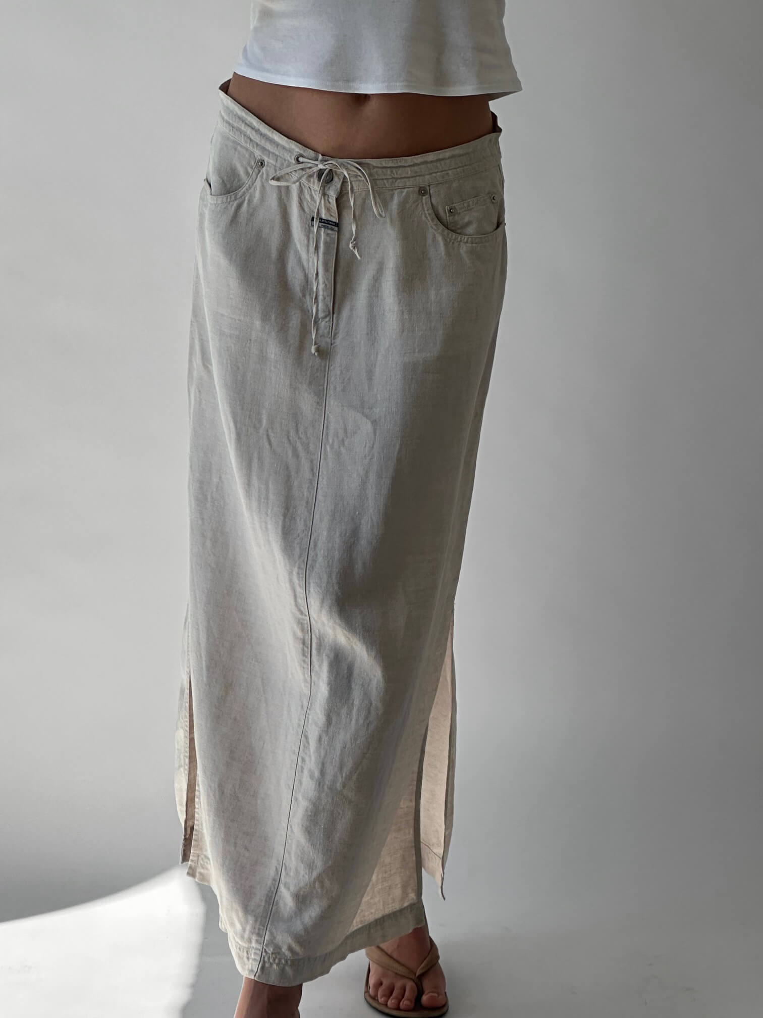 Vintage DKNY JEANS Linen Maxi Skirt | M